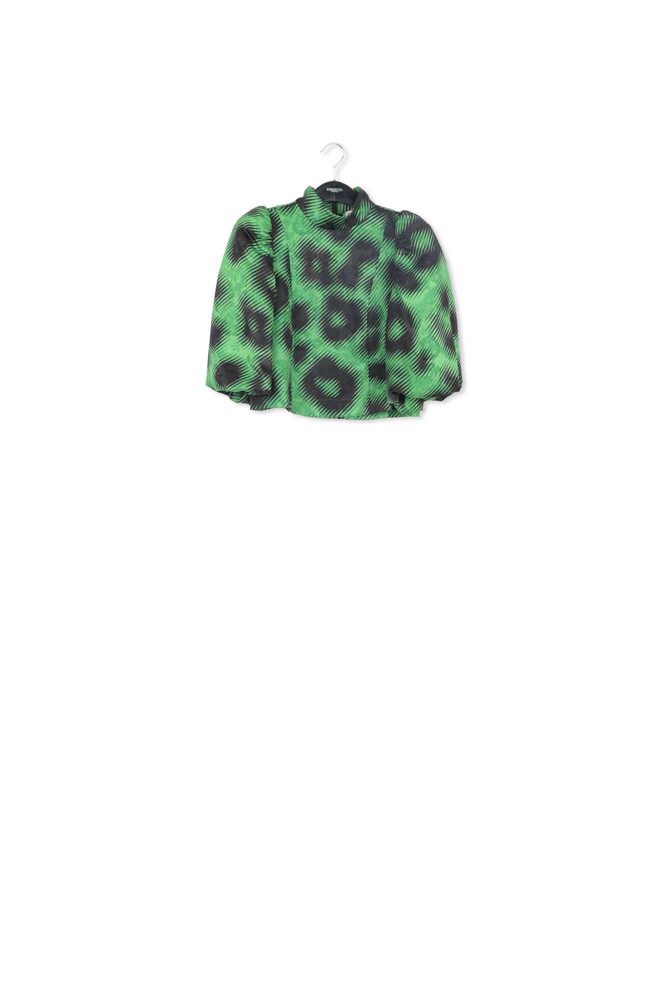 Green jacquard top with leopard print RE—SSENTIEL | Essentiel second hand