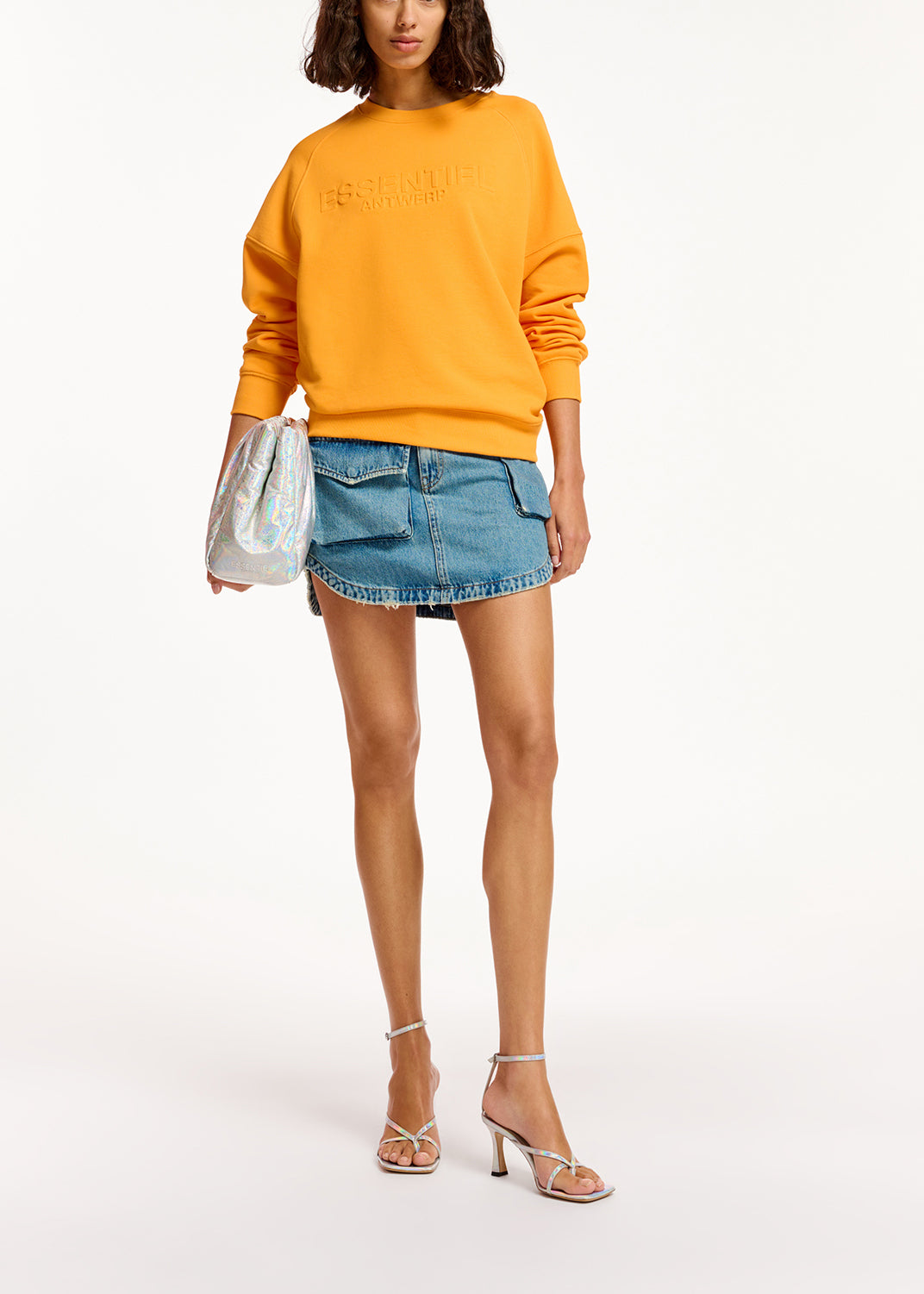 Sweatshirt orange en jersey de coton bio RE—SSENTIEL | Essentiel second hand