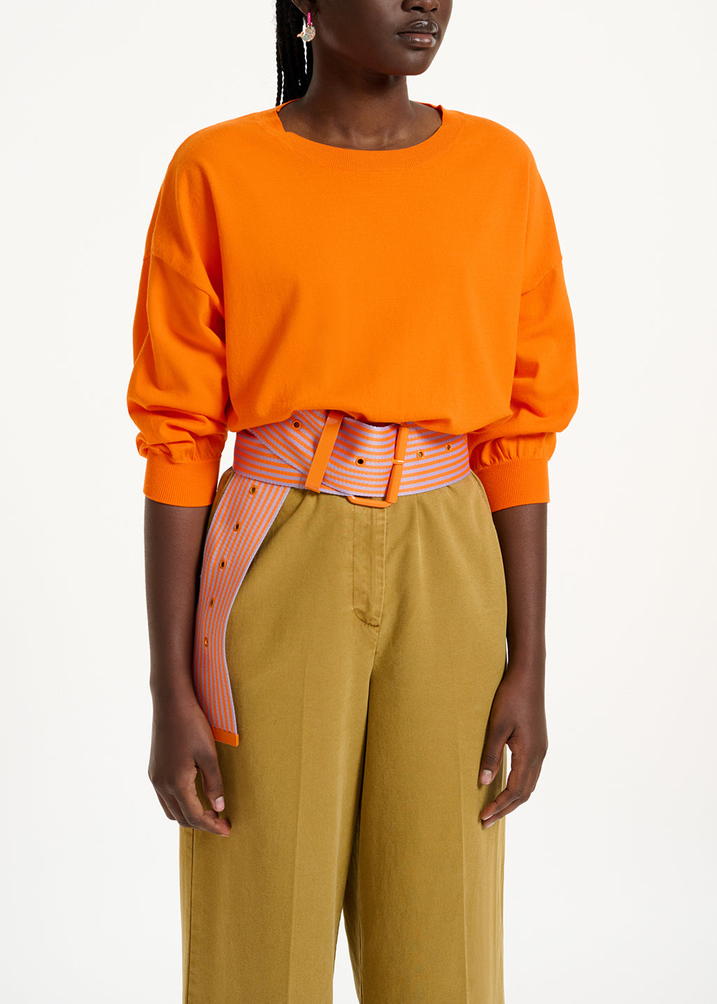 Pull orange à taille cintrée RE—SSENTIEL | Essentiel second hand