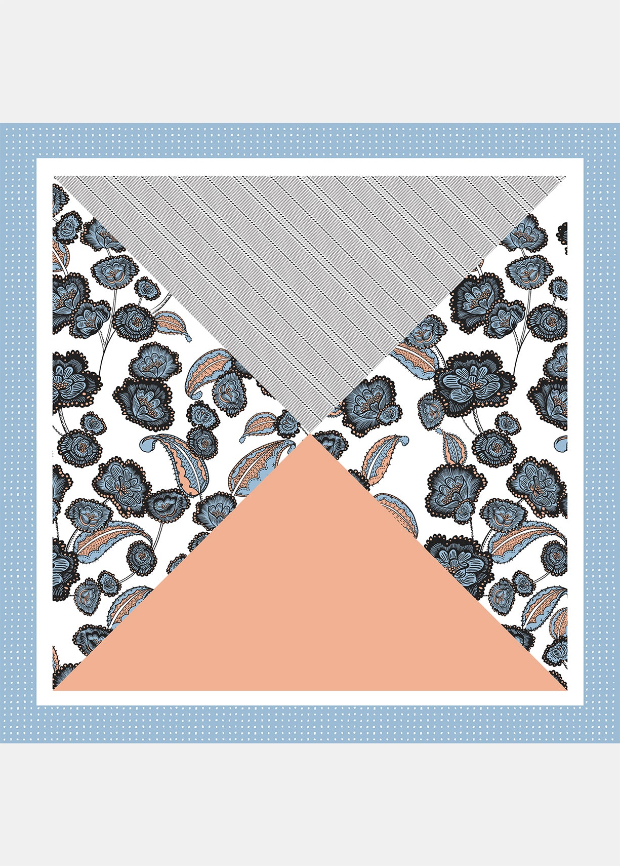 Large light blue patchwork scarf RE—SSENTIEL | Essentiel second hand