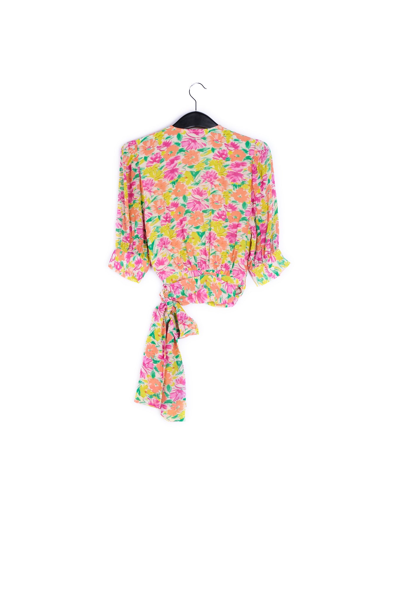 Multicolored floral-print wrap top RE—SSENTIEL | Essentiel second hand