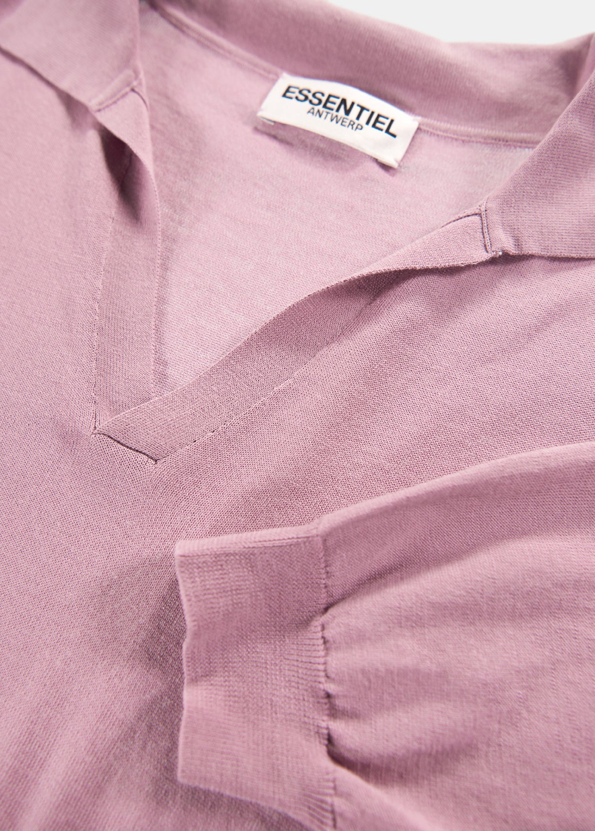 Lilac knitted polo shirt RE—SSENTIEL | Essentiel second hand