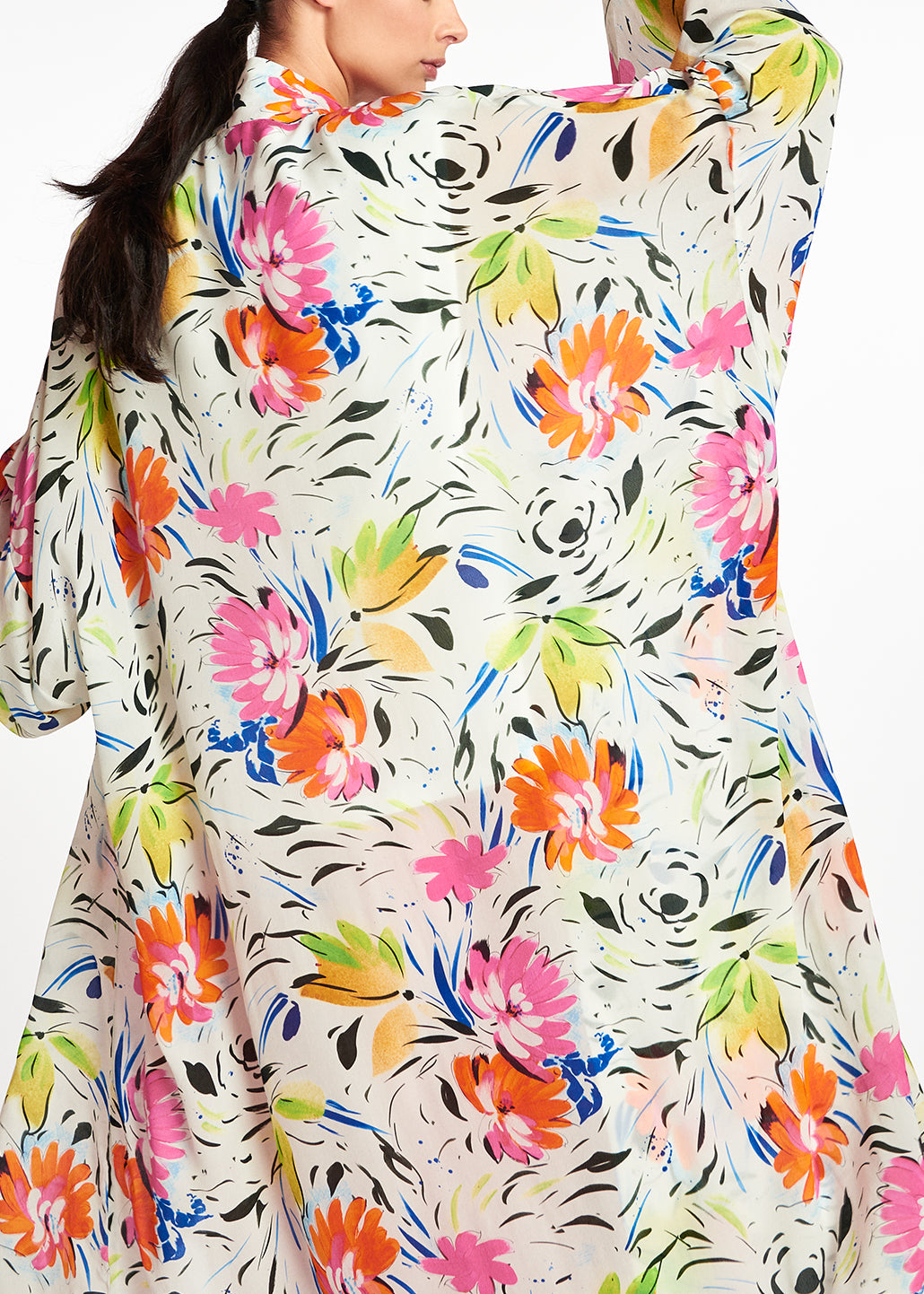 Off-white floral print kimono RE—SSENTIEL | Essentiel second hand