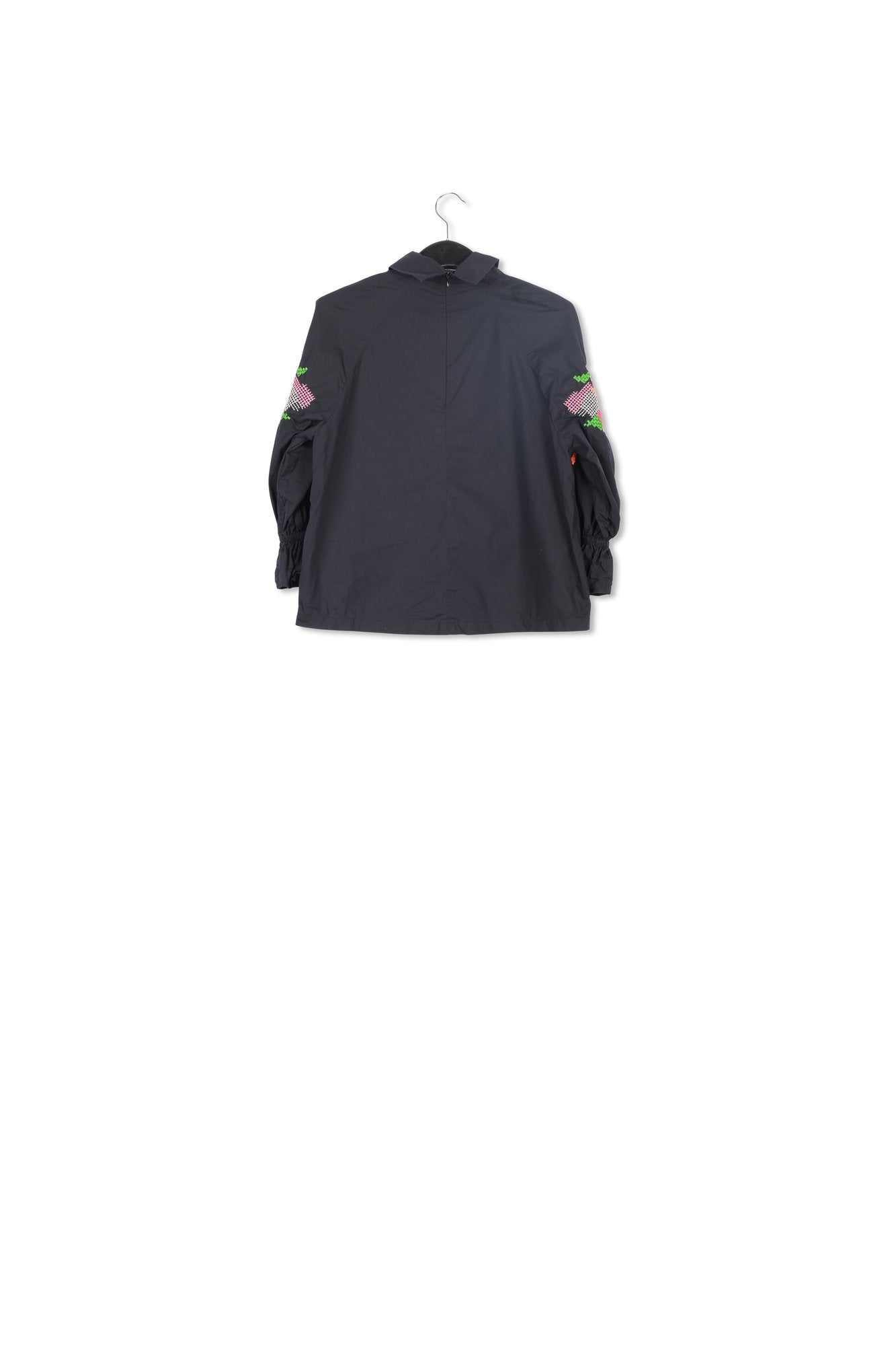 Black cotton top with stand-up collar RE—SSENTIEL | Essentiel second hand