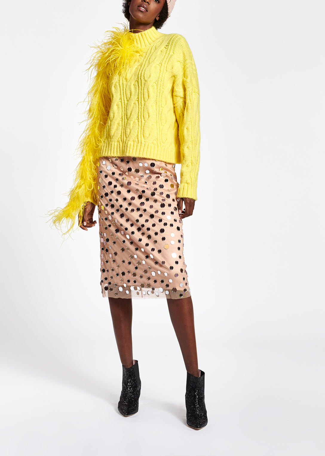 Pastelgele trui met kabelsteek RE—SSENTIEL | Essentiel second hand