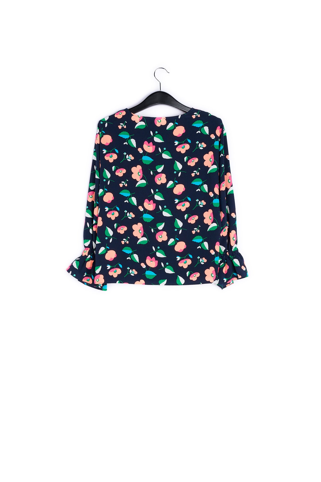 Navy blue floral blouse RE—SSENTIEL | Essentiel second hand