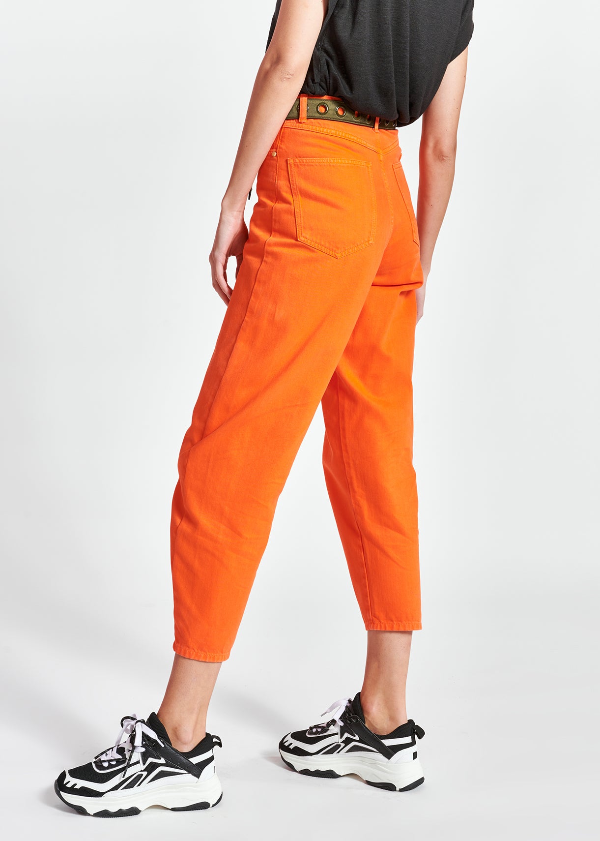 Oranje wijde jeans met hoge taille RE—SSENTIEL | Essentiel second hand