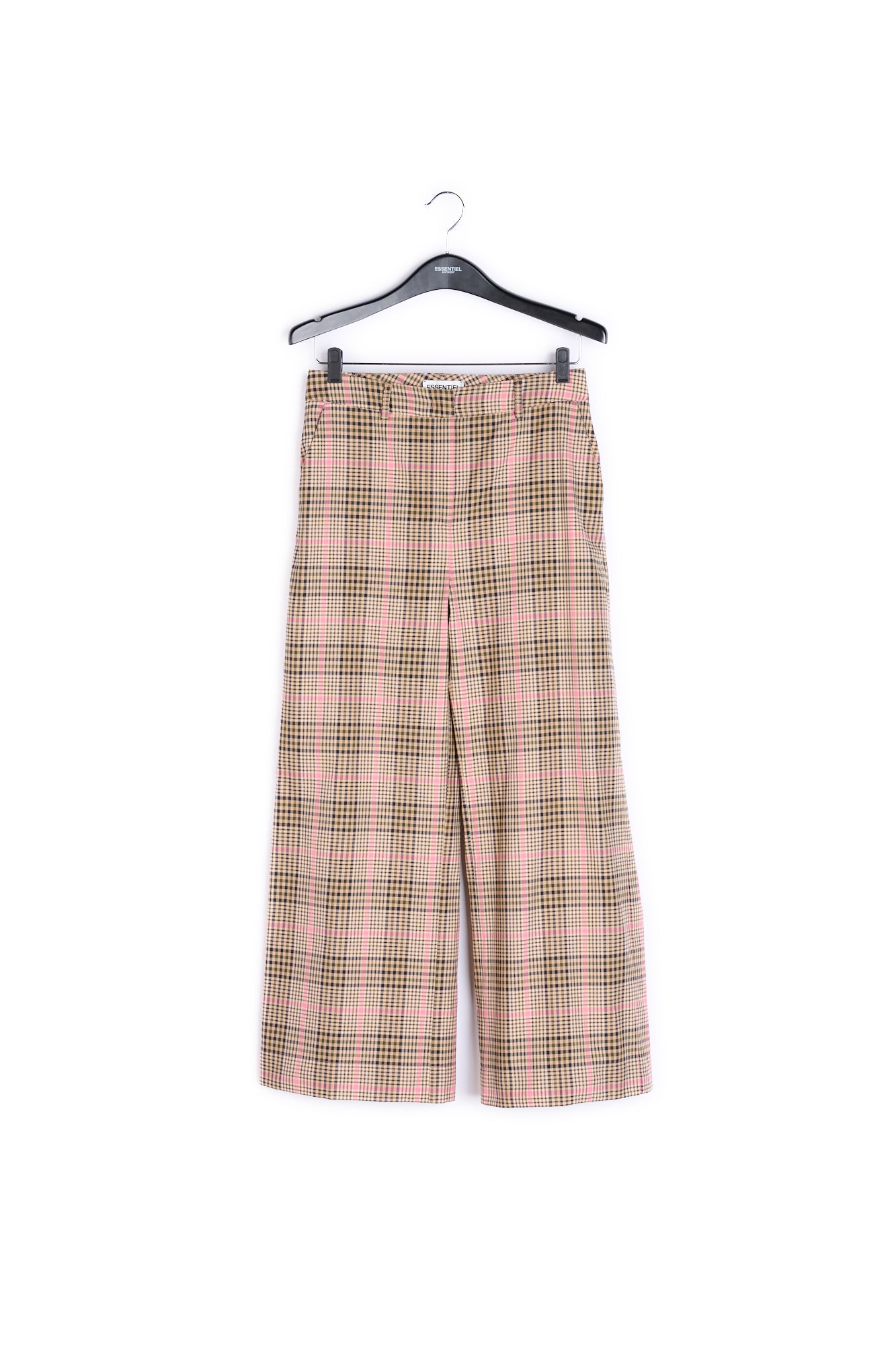 Beige and pink plaid trousers RE—SSENTIEL | Essentiel second hand