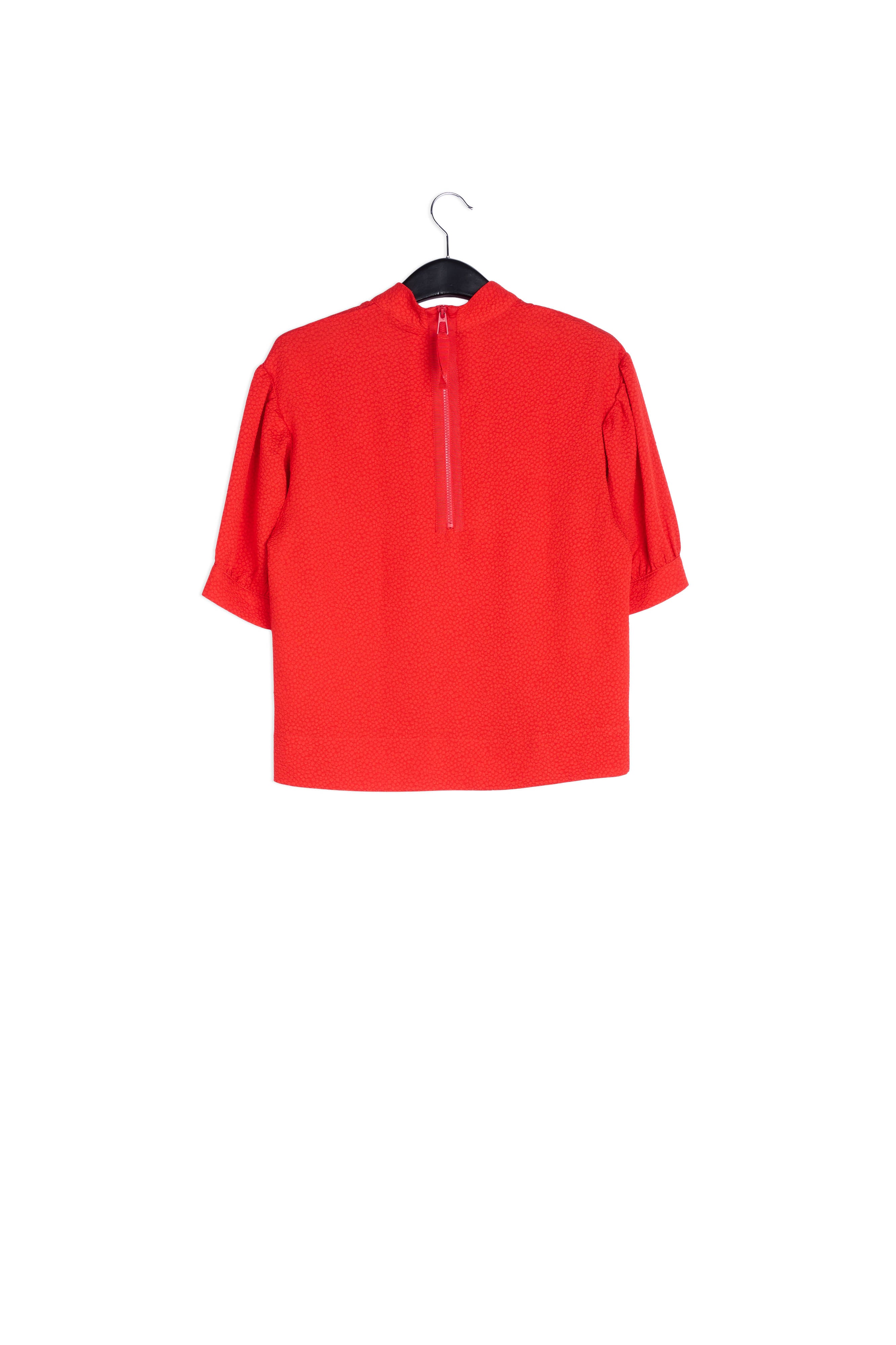 Red top with puffed sleeves RE—SSENTIEL | Essentiel second hand