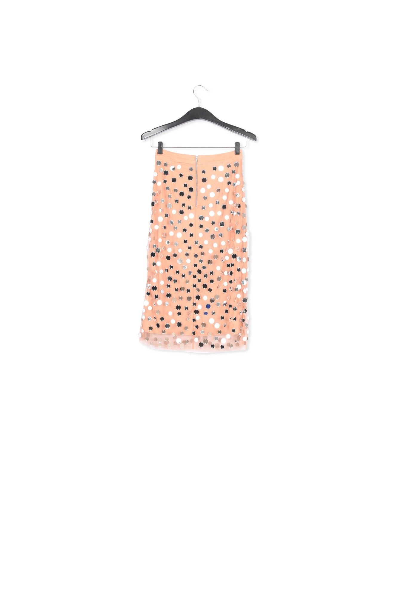 Peach mirror-embellished midi skirt RE—SSENTIEL | Essentiel second hand