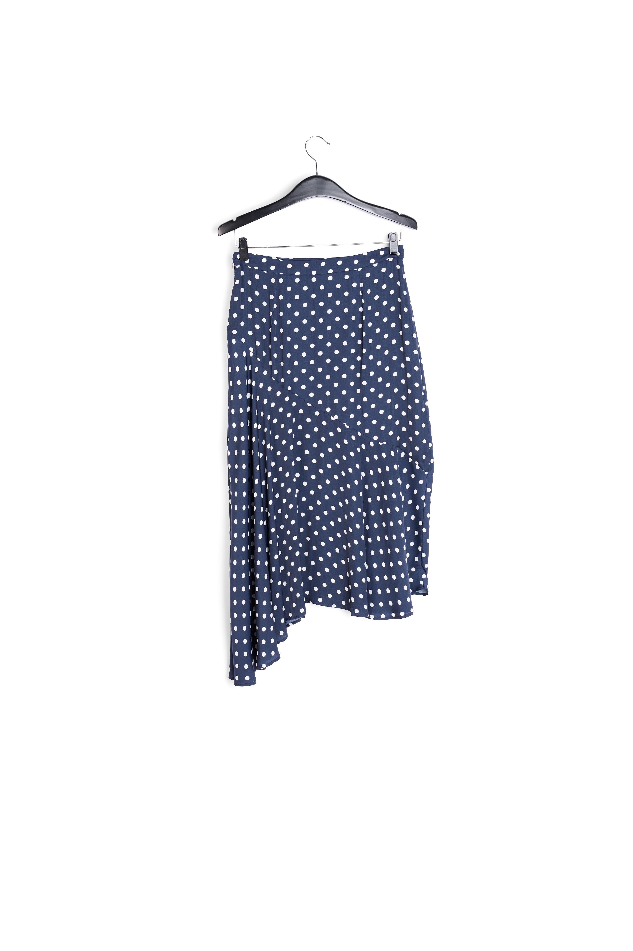 Dark blue polka dot midi skirt RE—SSENTIEL | Essentiel second hand