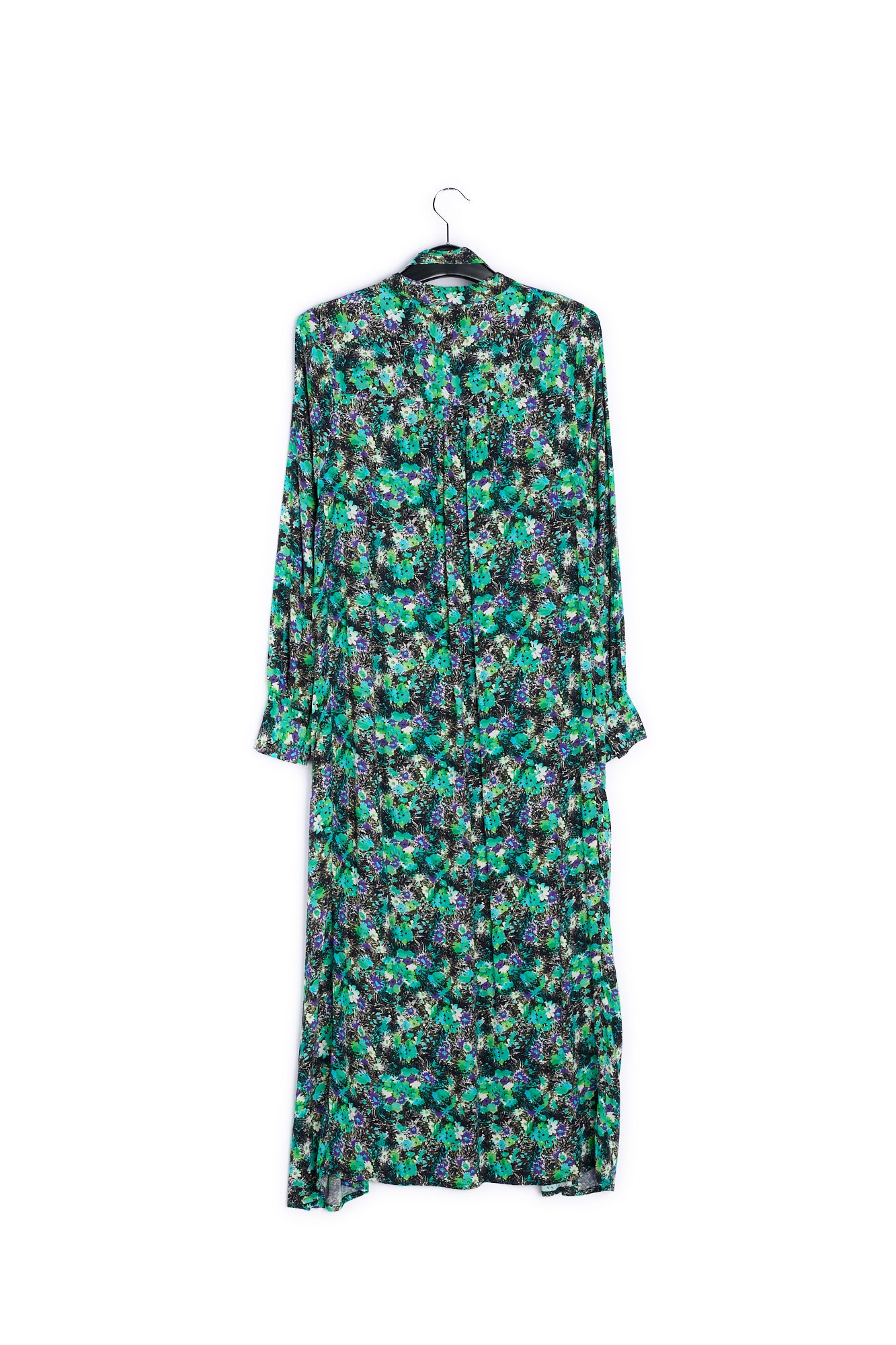 Groene A-lijn hemdjurk met bloemenprint RE—SSENTIEL | Essentiel second hand