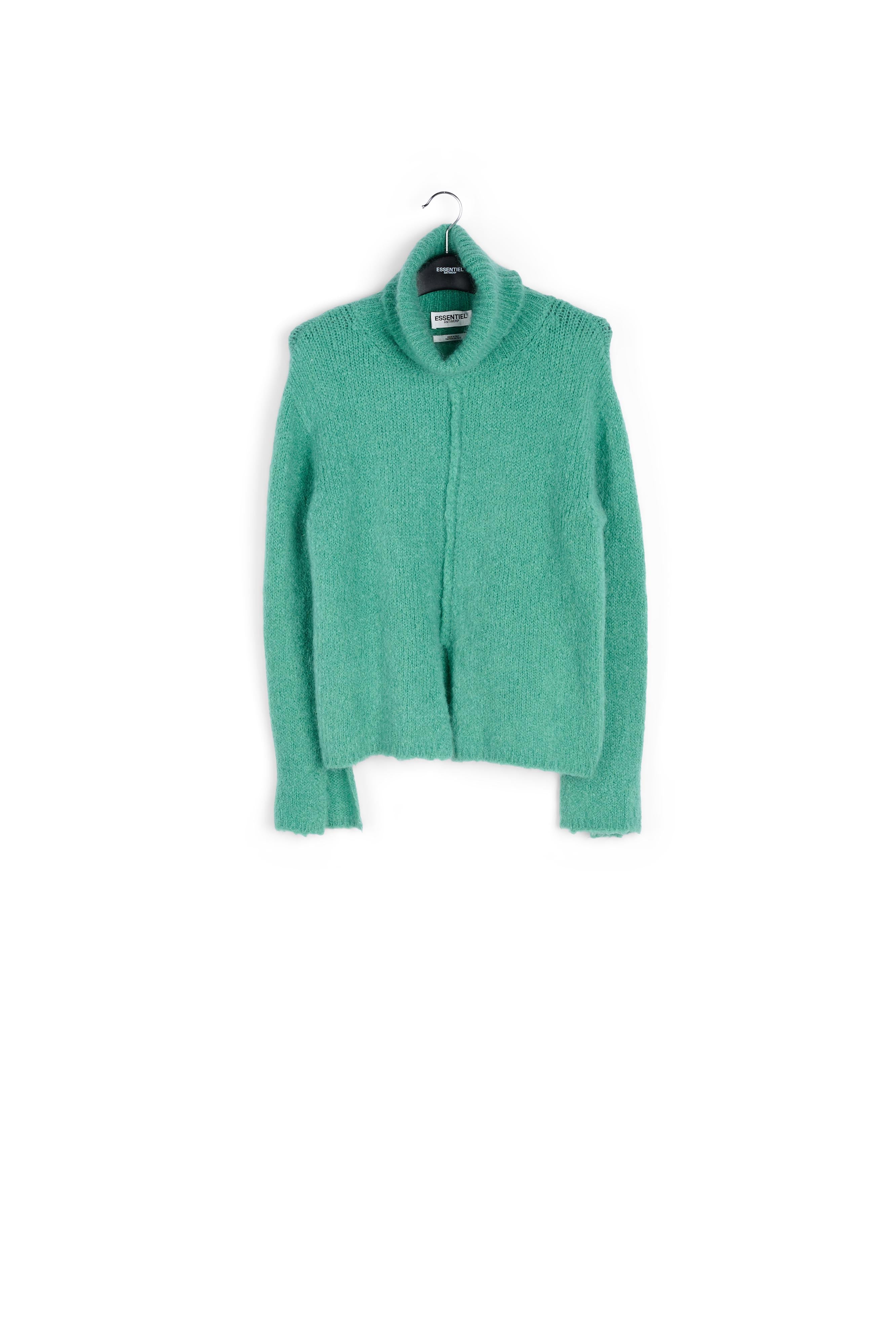 Teal mohair-blend turtleneck sweater RE—SSENTIEL | Essentiel second hand