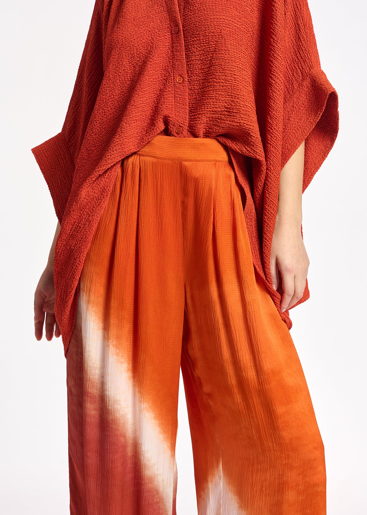 Orange wide-leg tie-dye pants RE—SSENTIEL | Essentiel second hand
