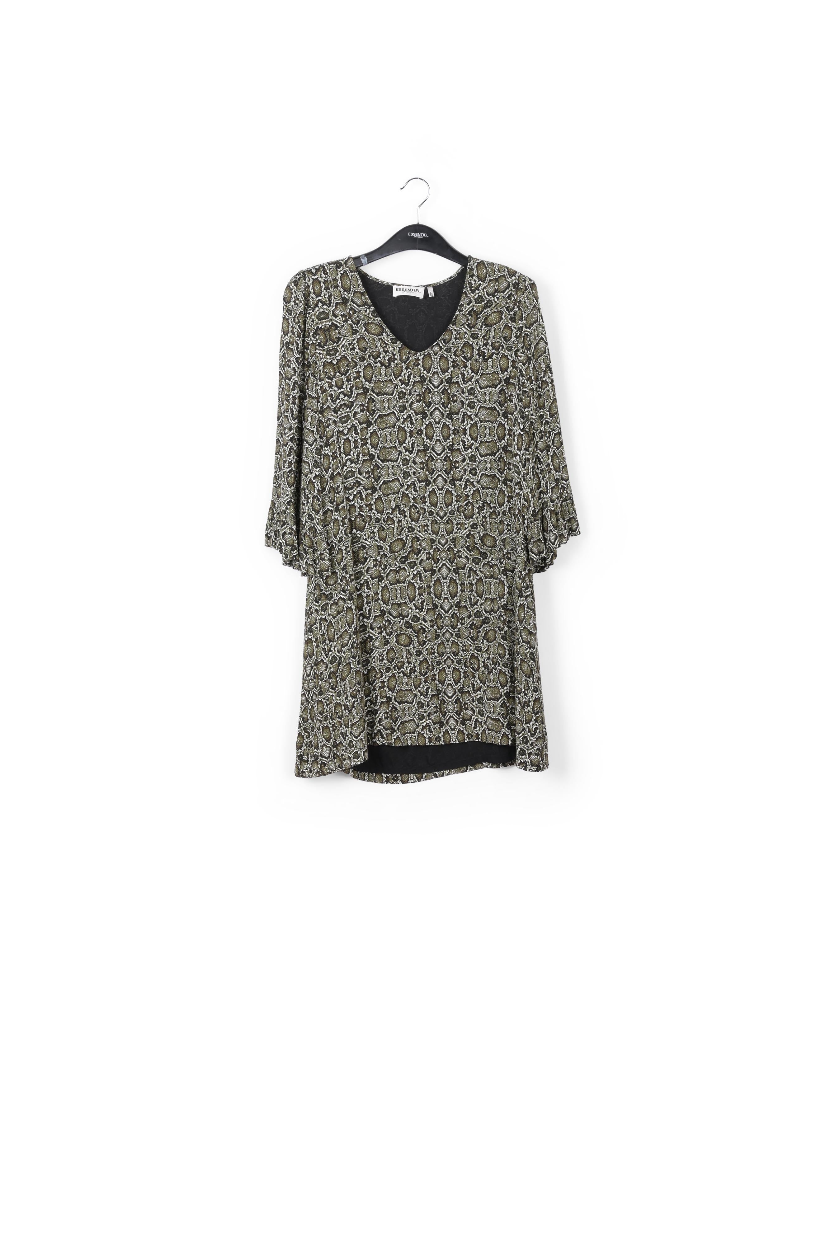 Mini robe vert kaki à imprimé serpent RE—SSENTIEL | Essentiel second hand