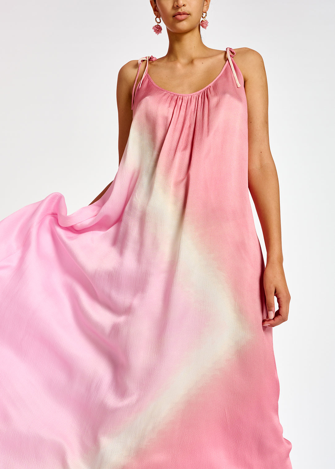 Light pink strappy tie-dye maxi dress RE—SSENTIEL | Essentiel second hand