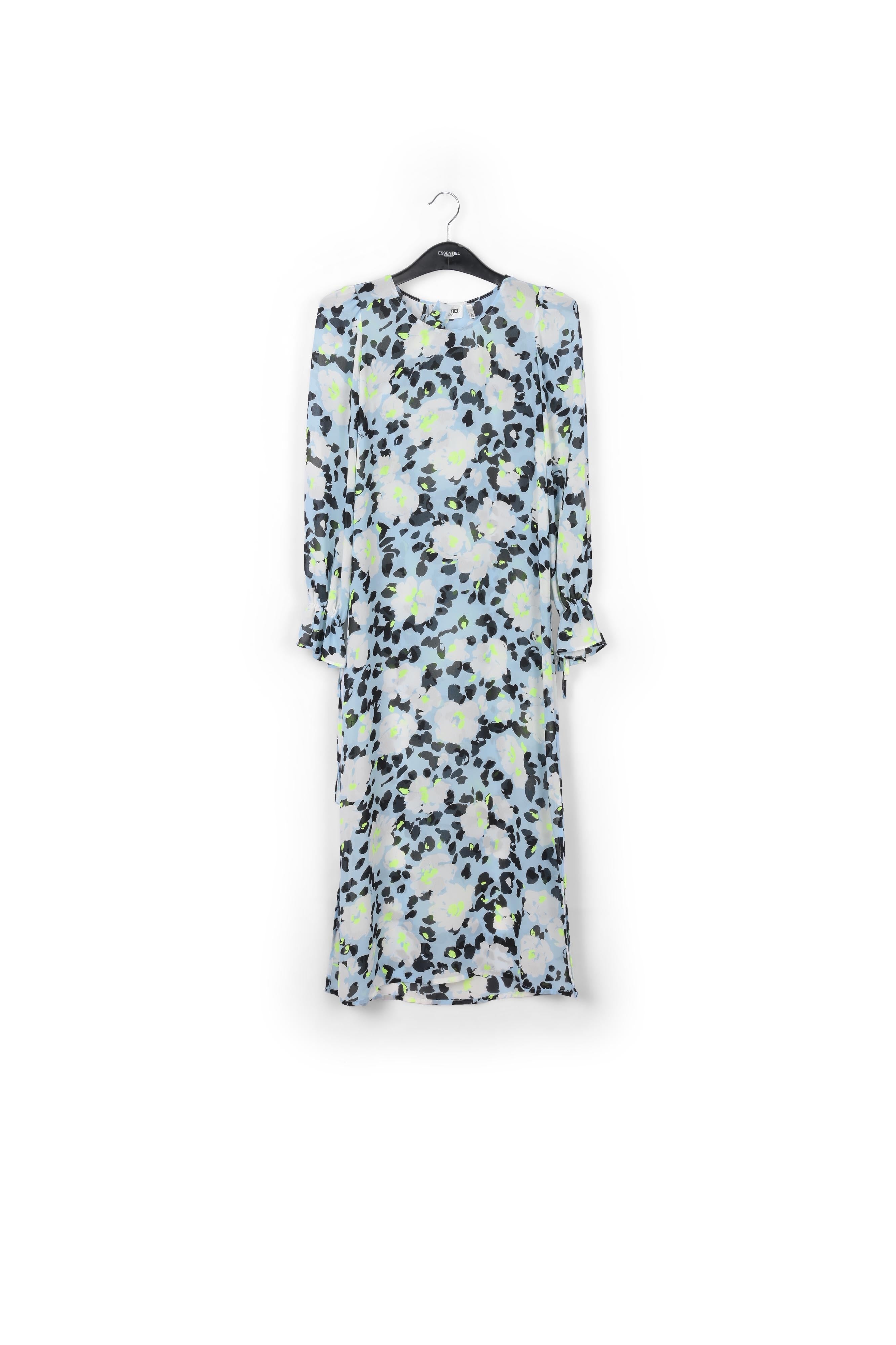 Light blue floral-print belted midi dress RE—SSENTIEL | Essentiel second hand