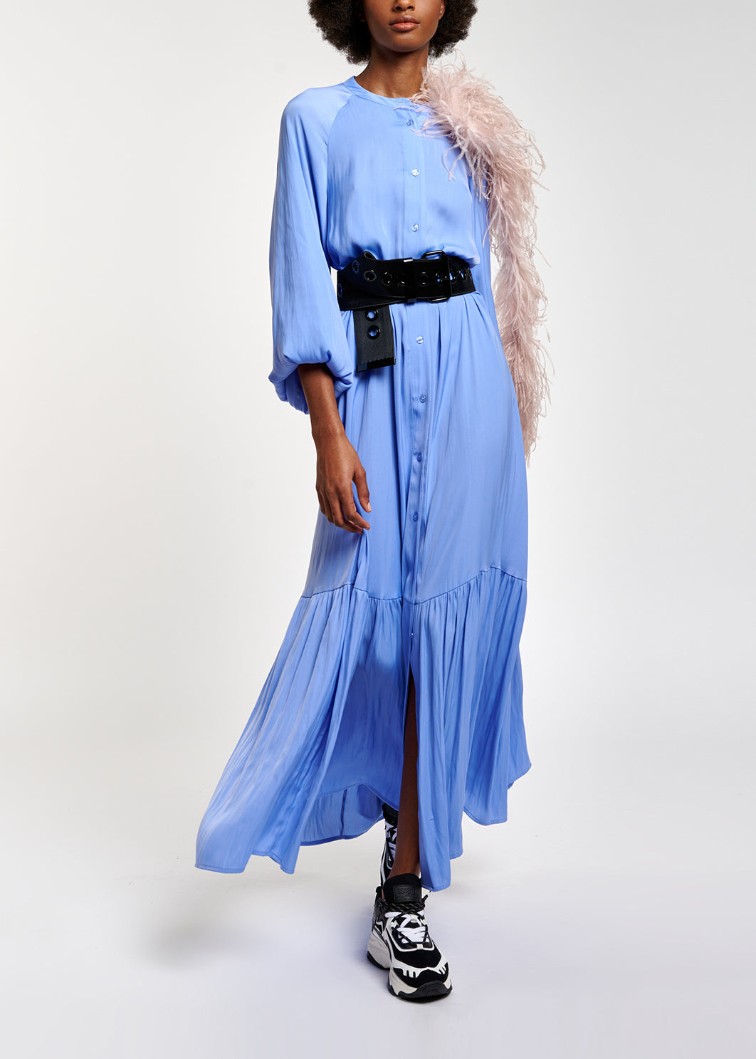 Robe maxi bleue à  manches longues RE—SSENTIEL | Essentiel second hand