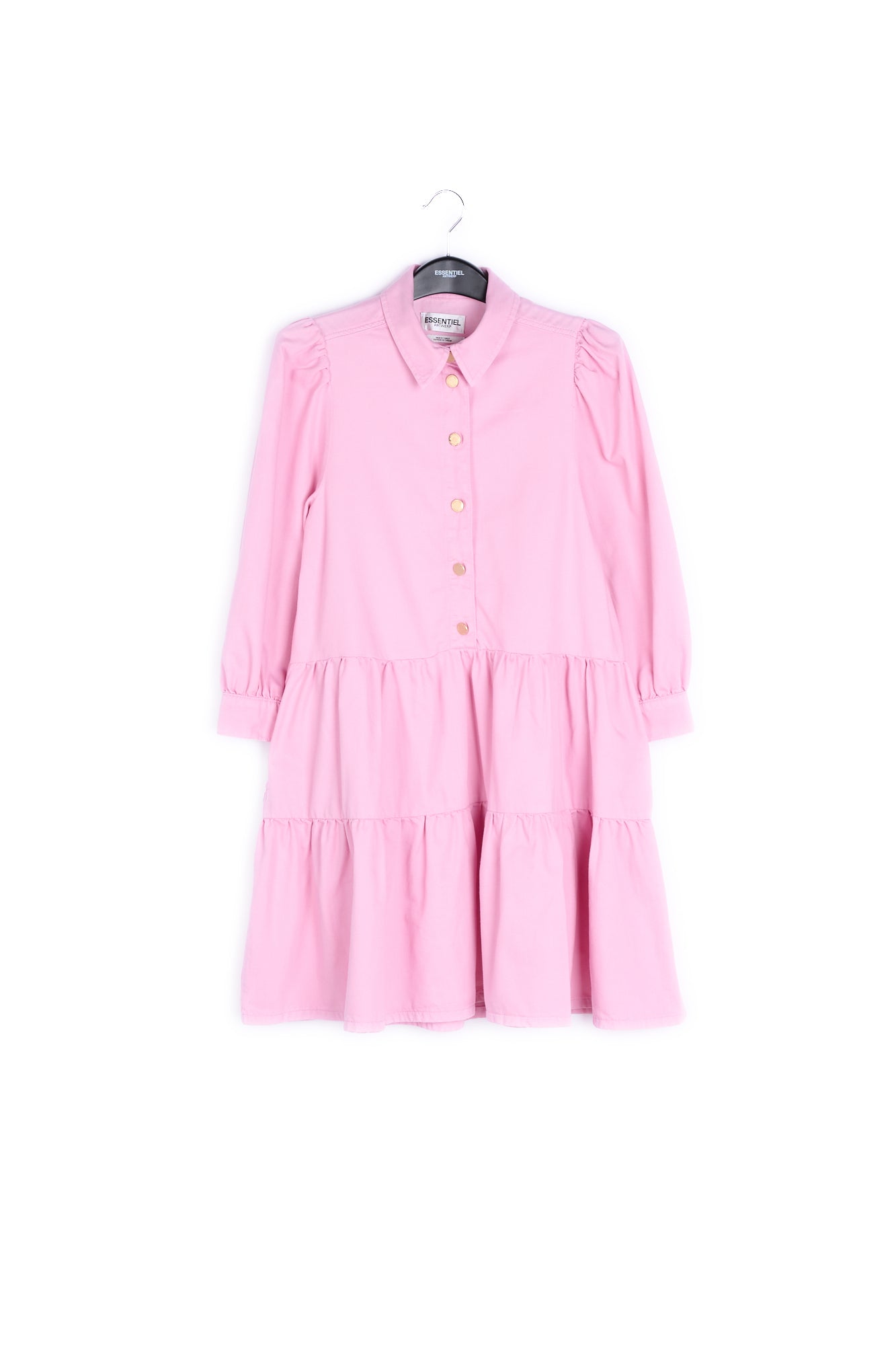 Pink denim A-line mini dress RE—SSENTIEL | Essentiel second hand