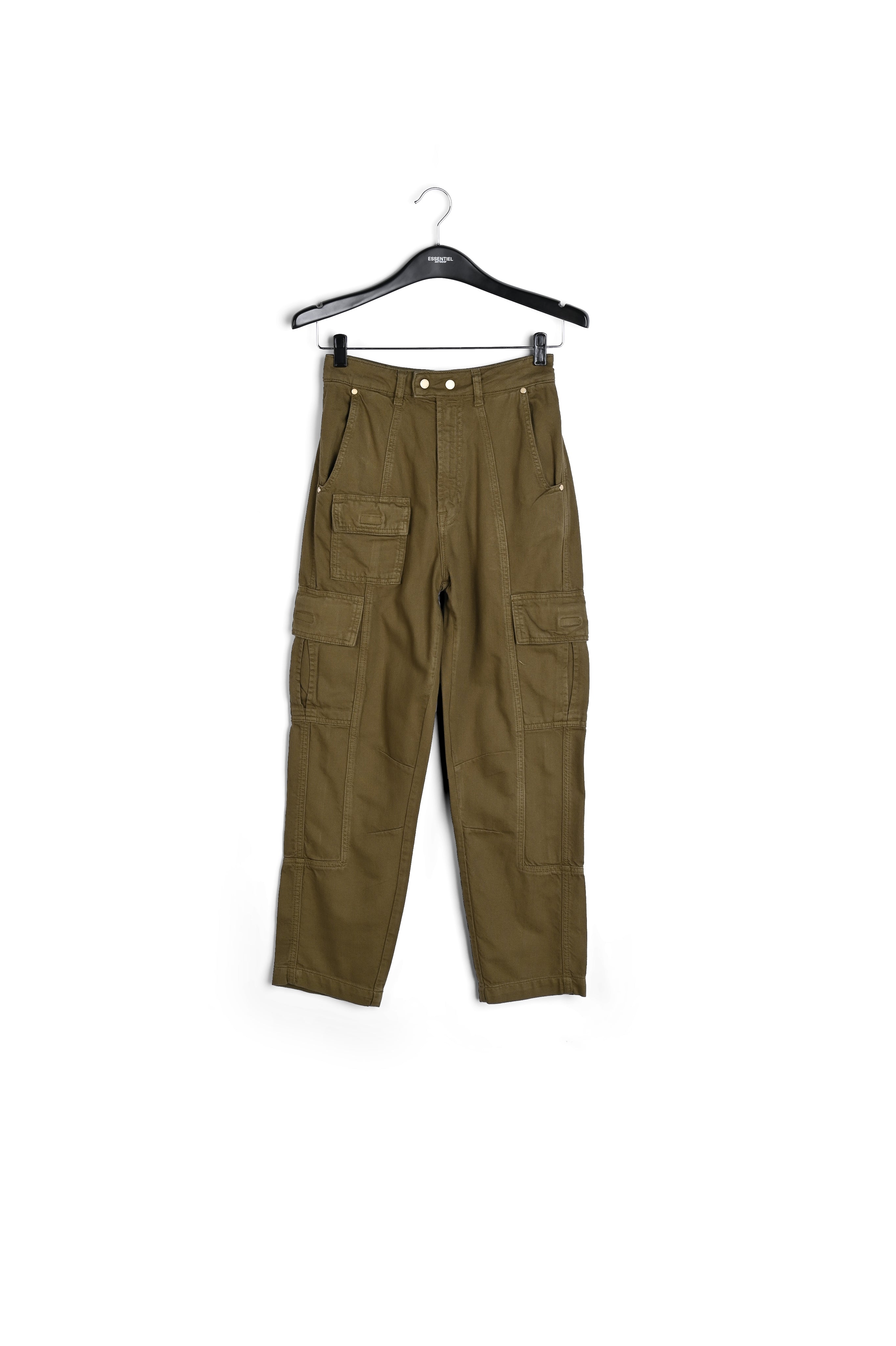 Jean treillis kaki aux jambes droites RE—SSENTIEL | Essentiel second hand