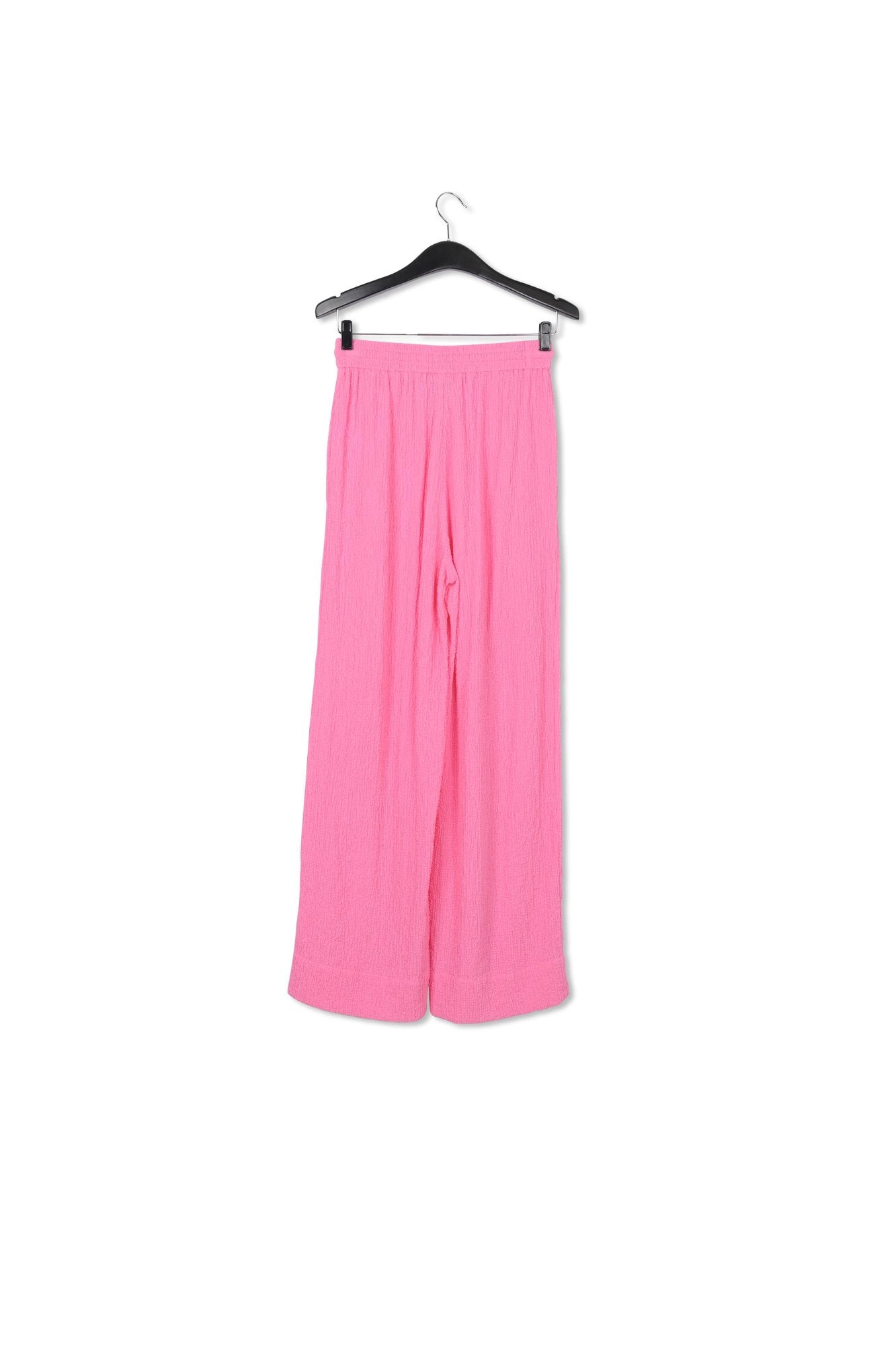 Pink wide-leg seersucker pants RE—SSENTIEL | Essentiel second hand