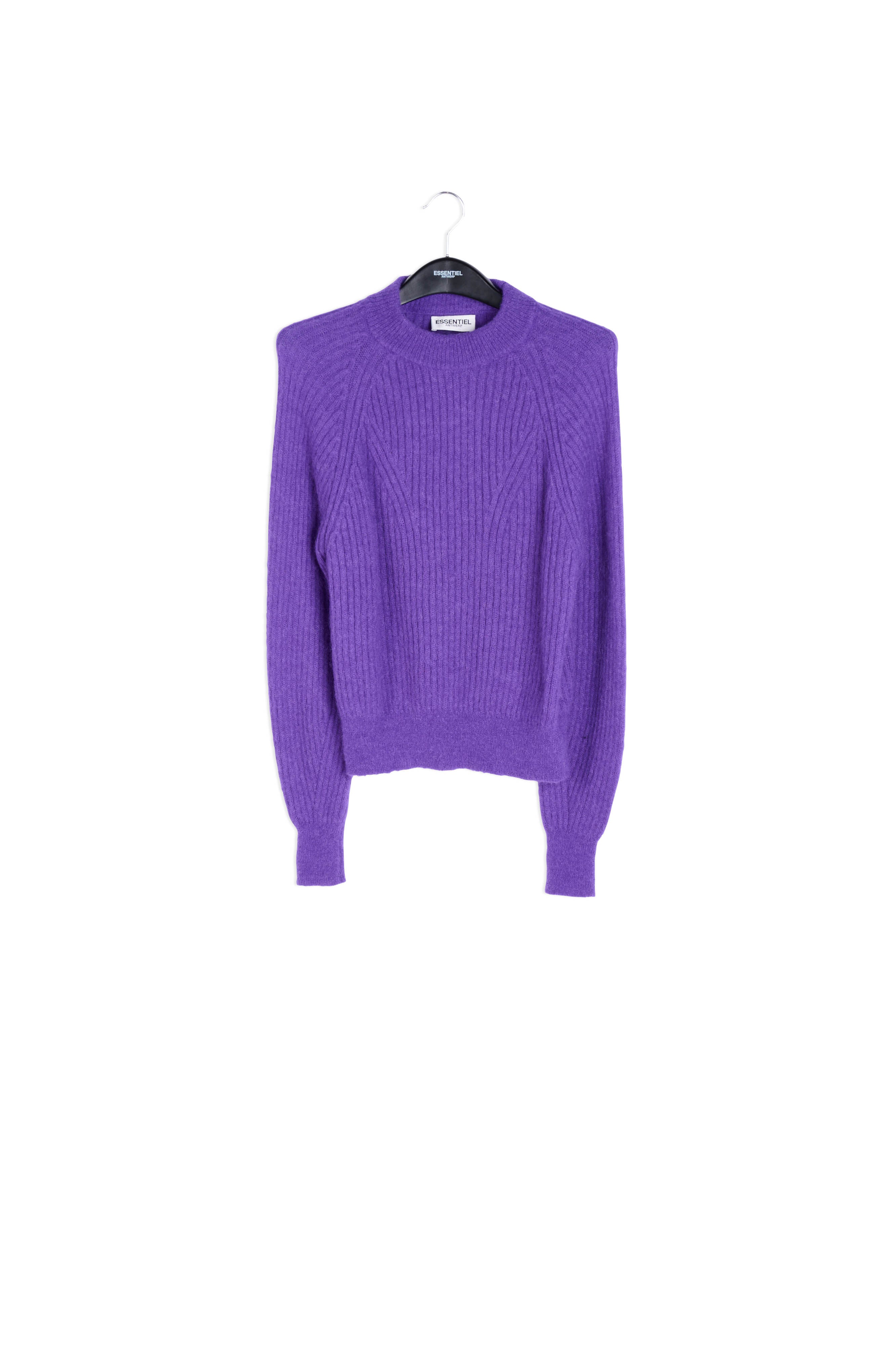 Purple fitted knit sweater RE—SSENTIEL | Essentiel second hand