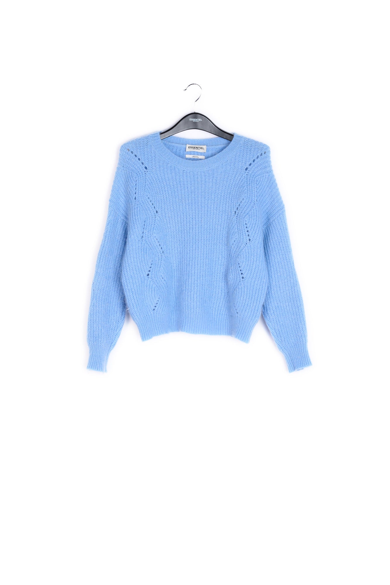Light blue ribbed mohair-blend sweater RE—SSENTIEL | Essentiel second hand
