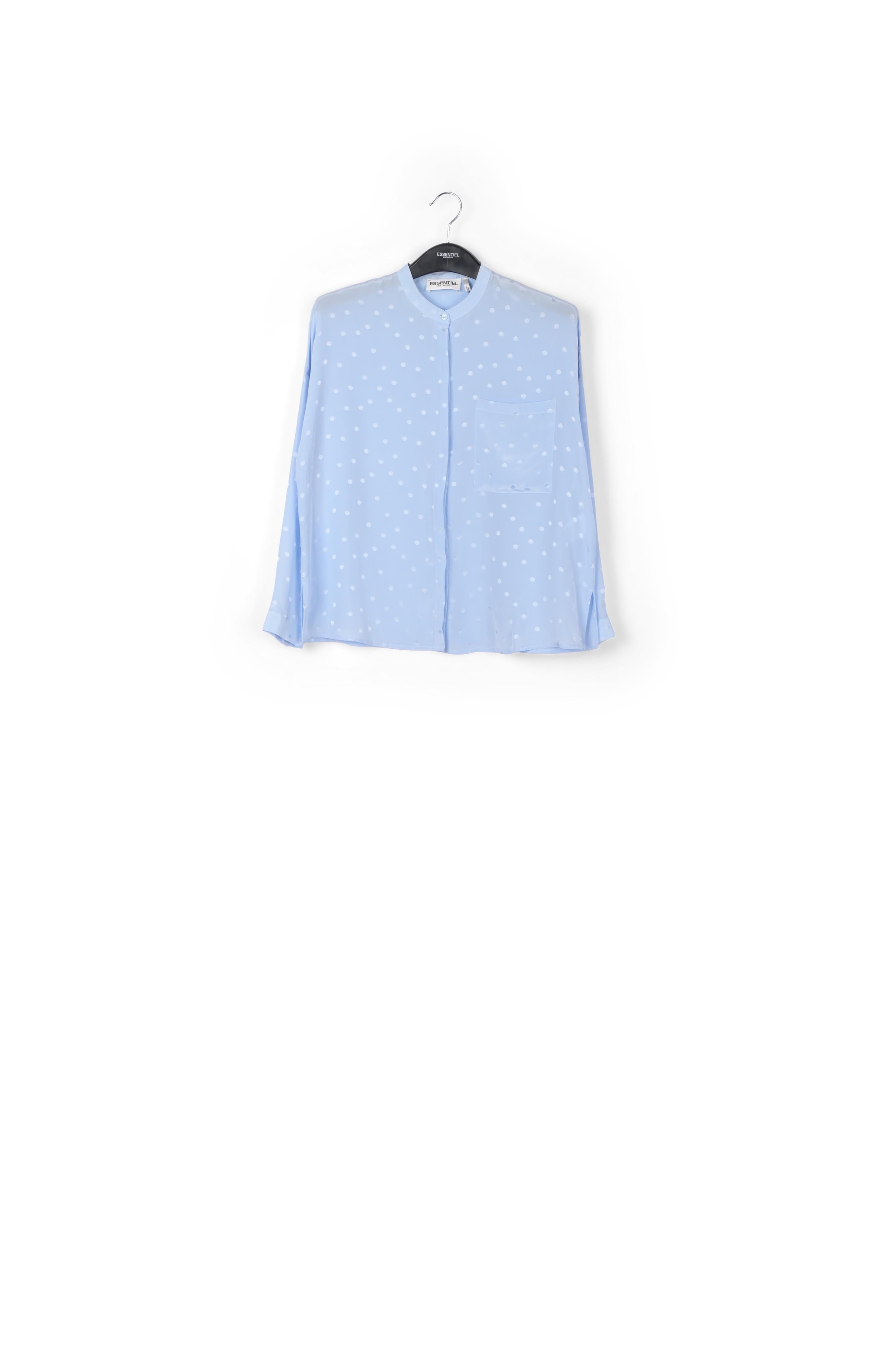 Blouse bleu pâle en soie à pois RE—SSENTIEL | Essentiel second hand