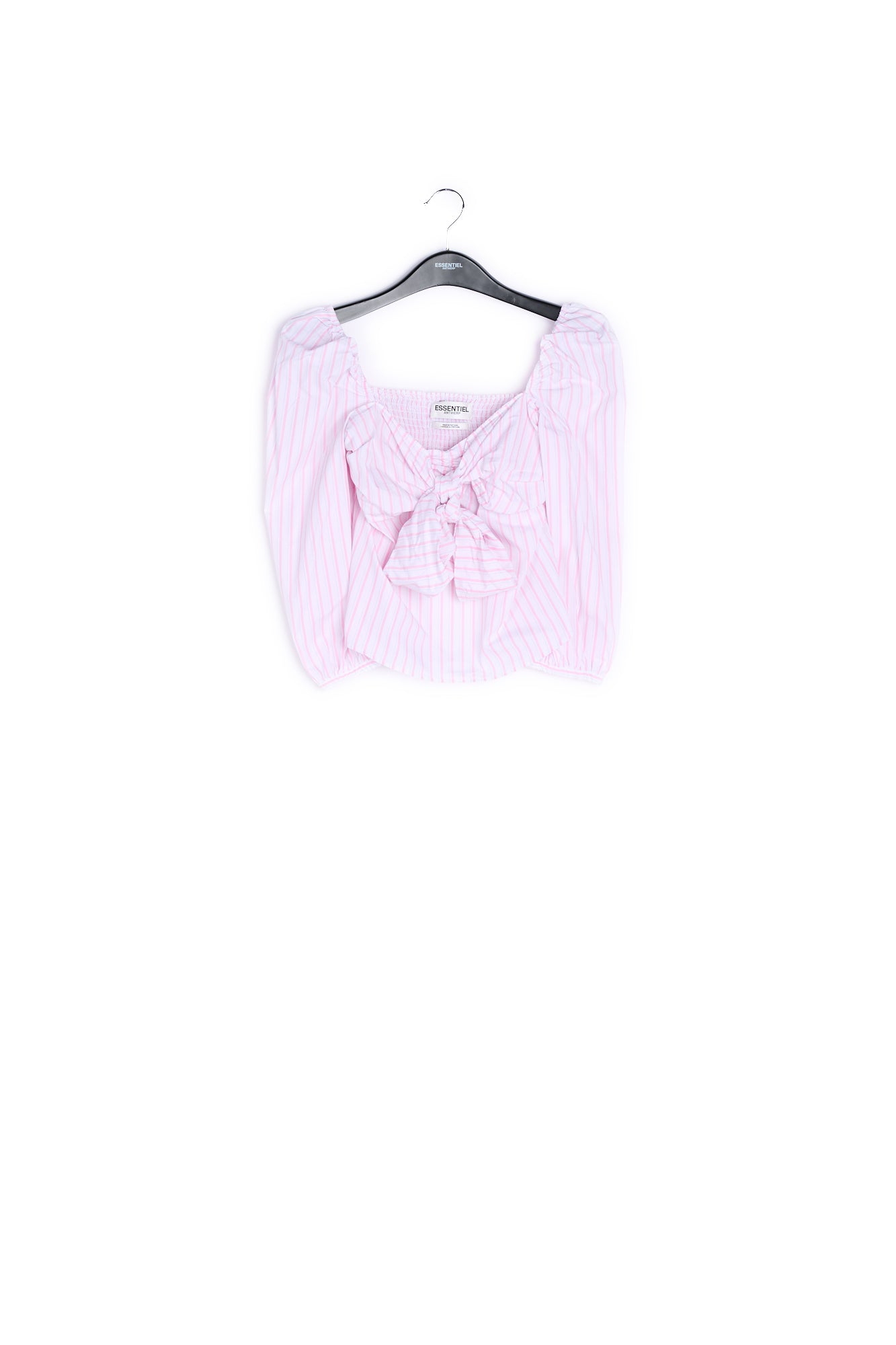 White puff sleeve cotton top RE—SSENTIEL | Essentiel second hand