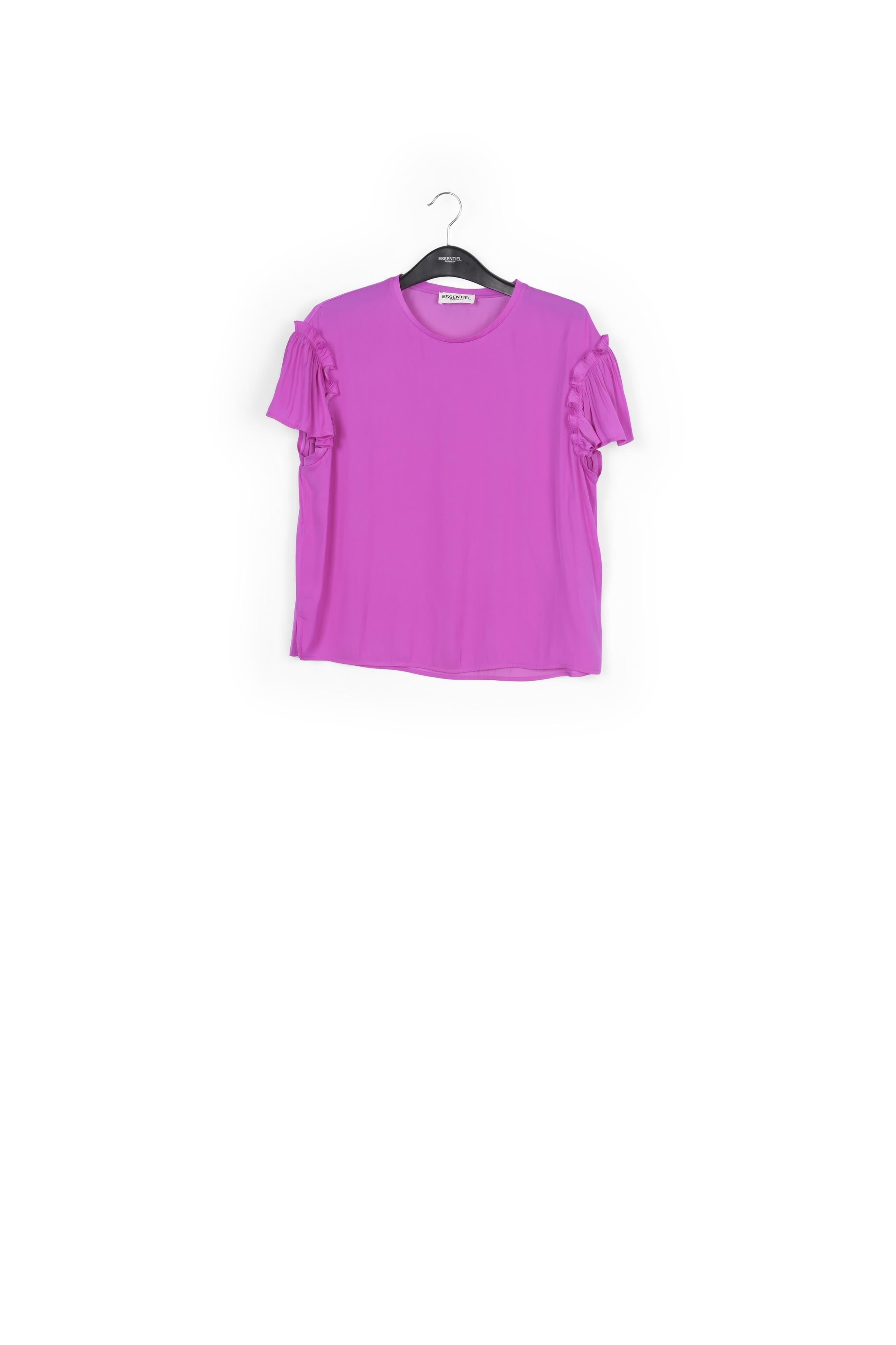 Lilac ruffled short-sleeve top RE—SSENTIEL | Essentiel second hand