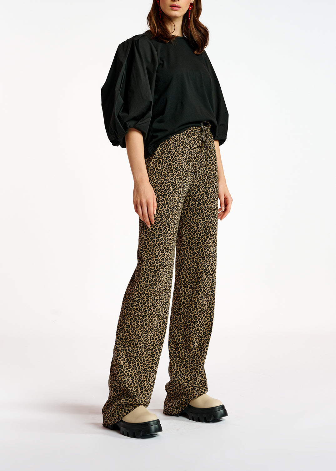 Pantalon en tricot jacquard léopard RE—SSENTIEL | Essentiel second hand