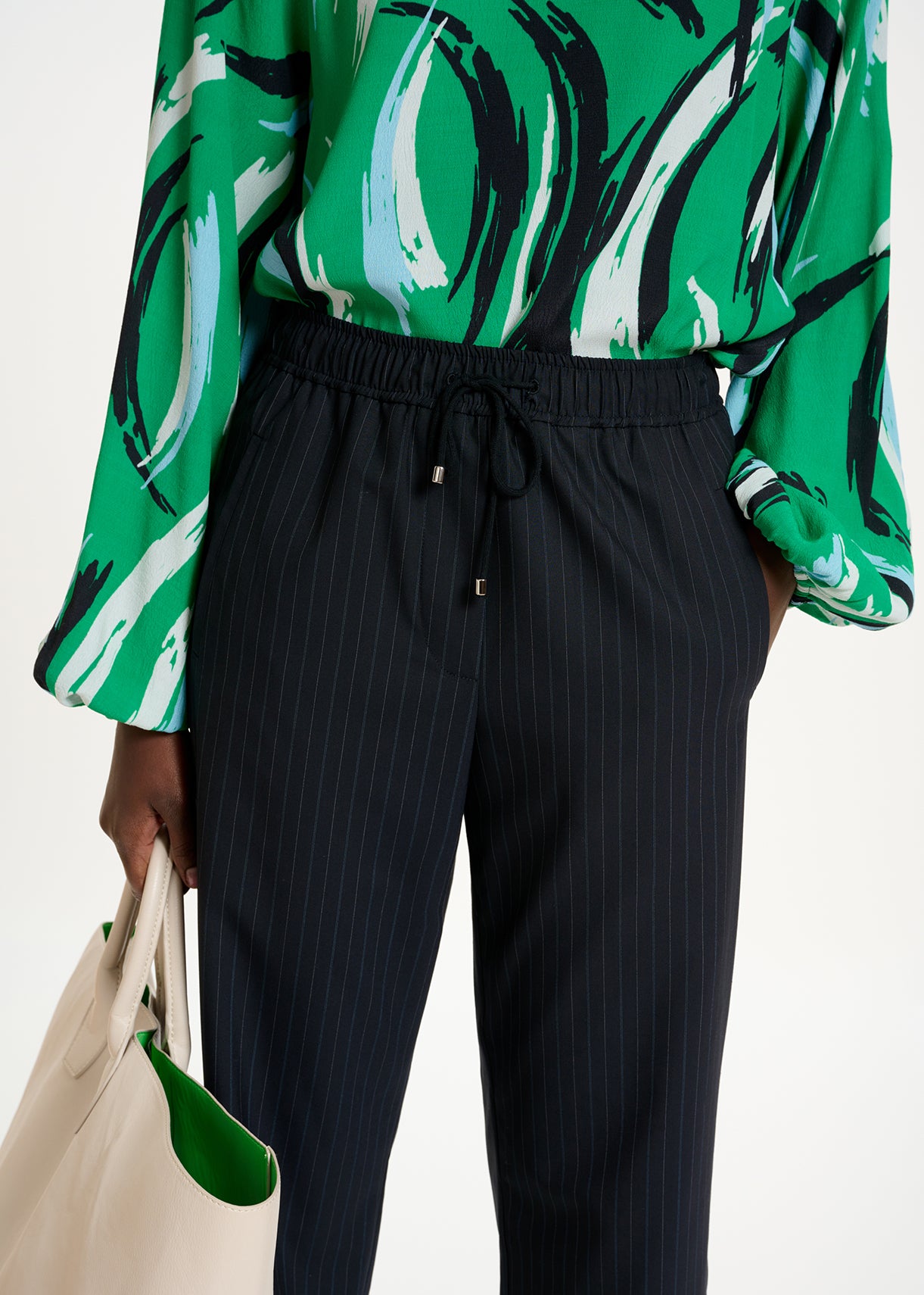 Dark blue pinstriped pants RE—SSENTIEL | Essentiel second hand