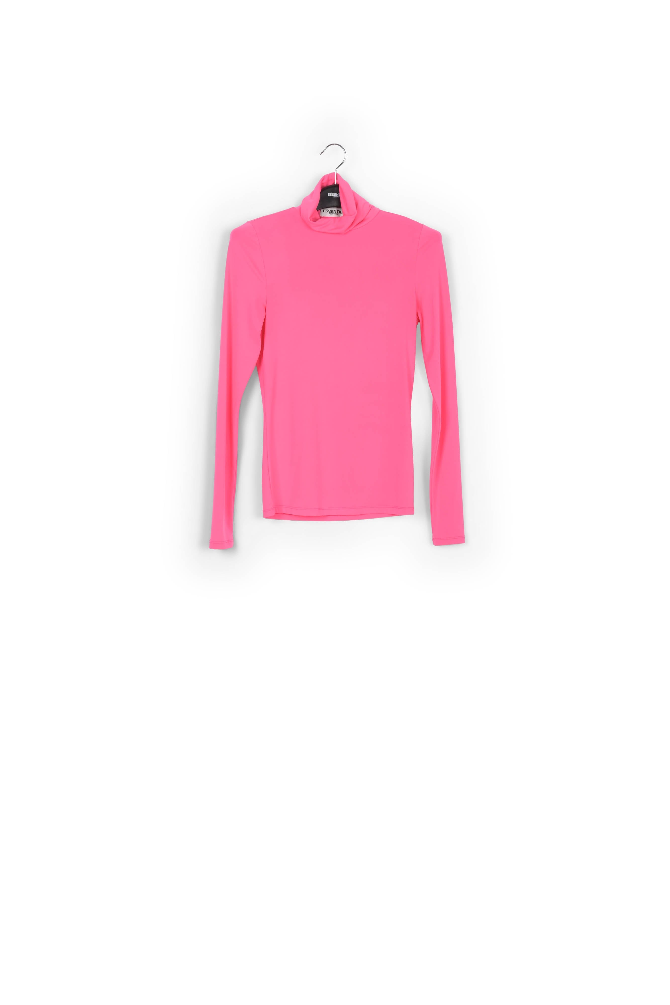 Neon pink slim-fit turtleneck top RE—SSENTIEL | Essentiel second hand