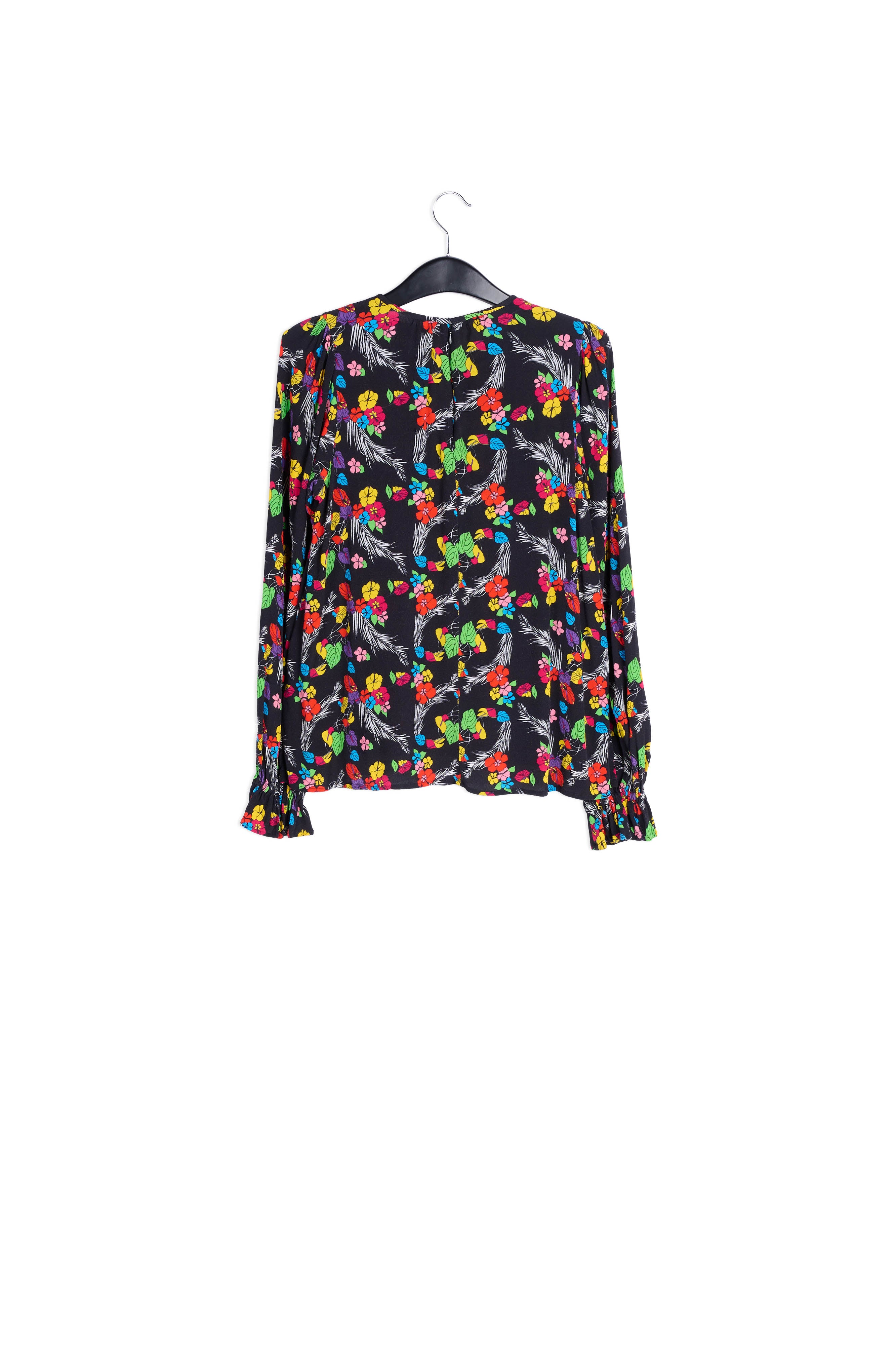 Black tropical print top RE—SSENTIEL | Essentiel second hand