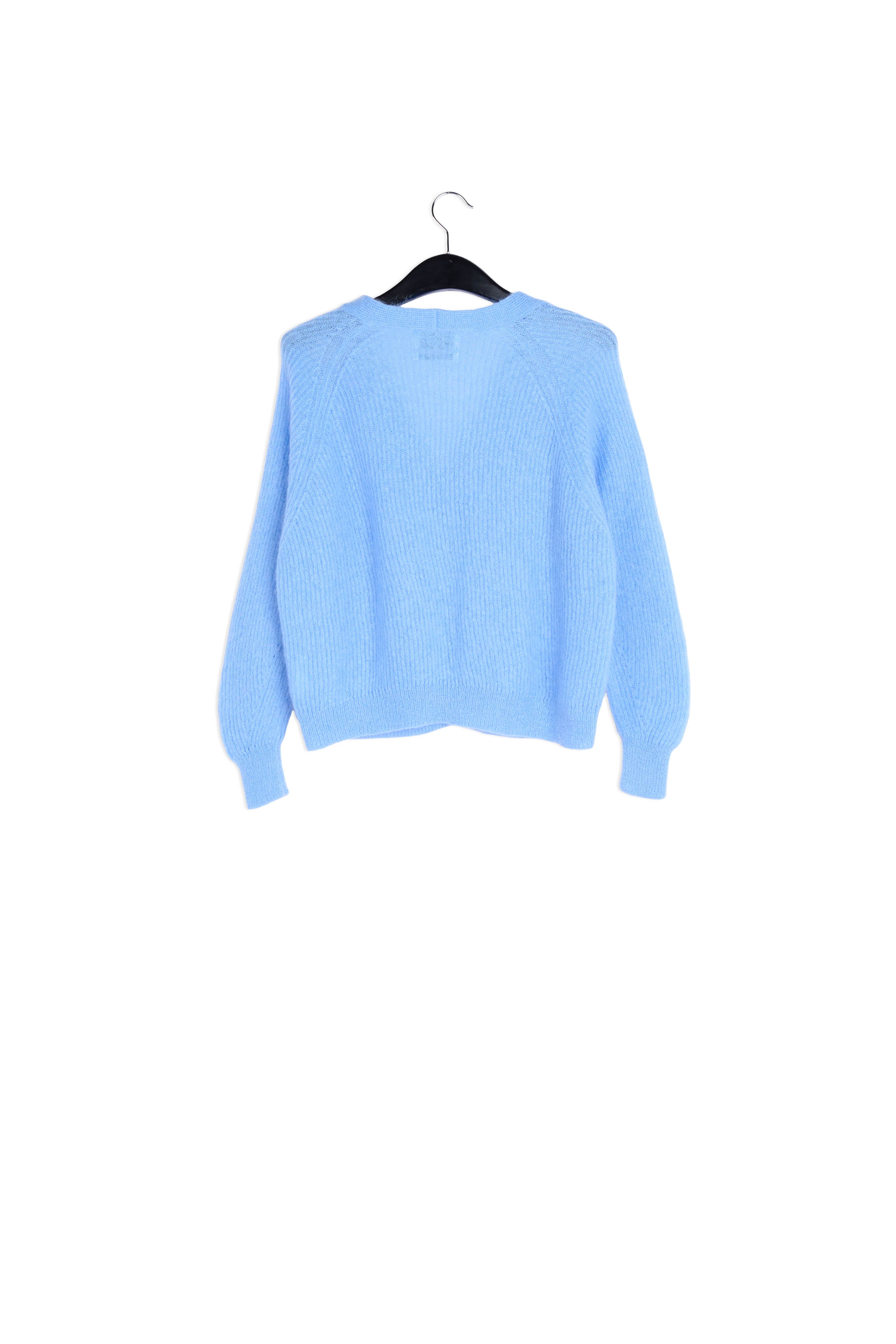 Light blue mohair-blend ribbed-knit cardigan RE—SSENTIEL | Essentiel second hand