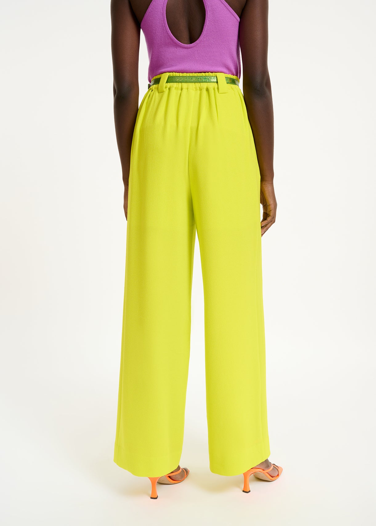Yellow wide-leg pants RE—SSENTIEL | Essentiel second hand