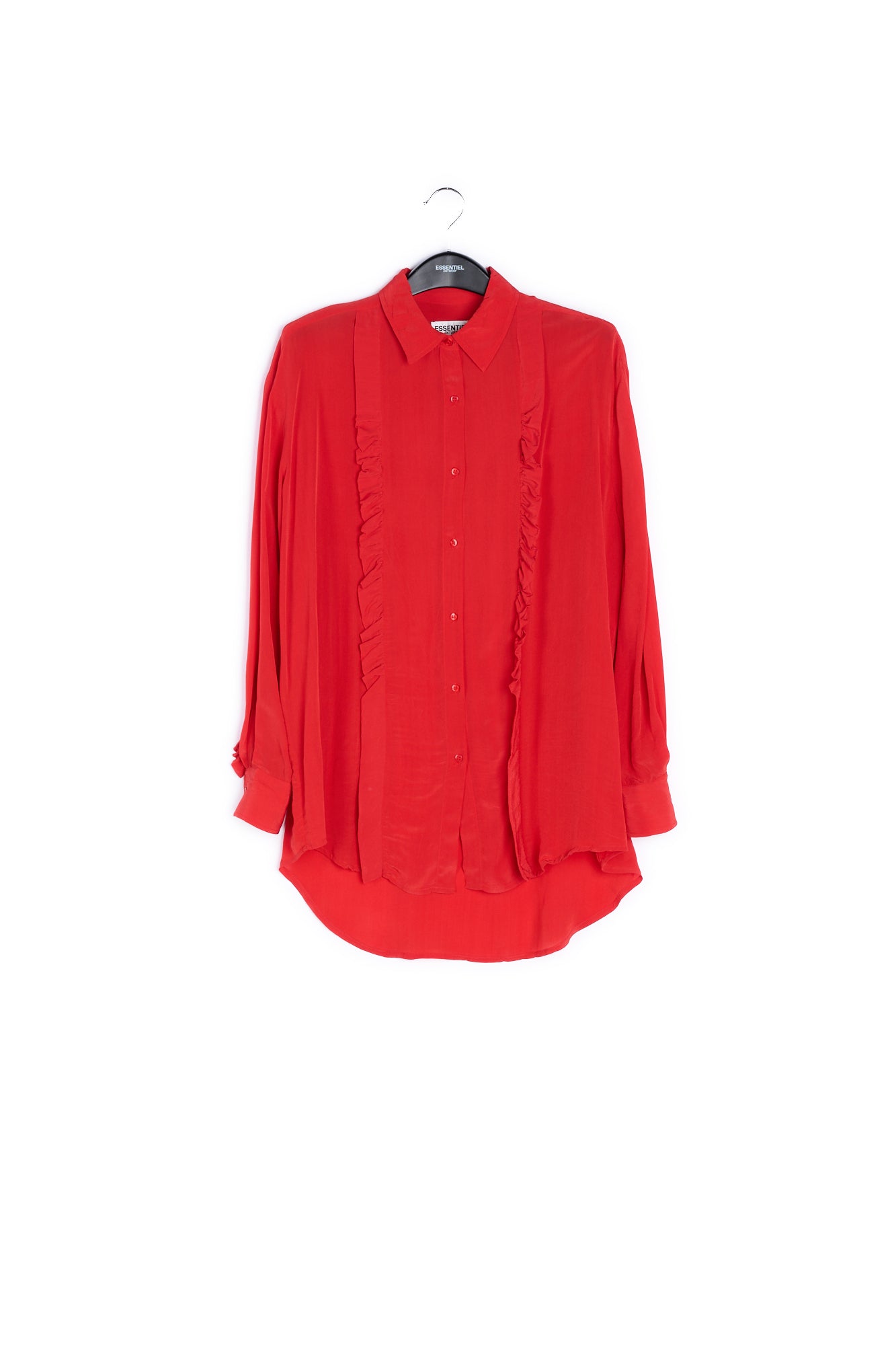 Red oversized shirt with ruffles RE—SSENTIEL | Essentiel second hand