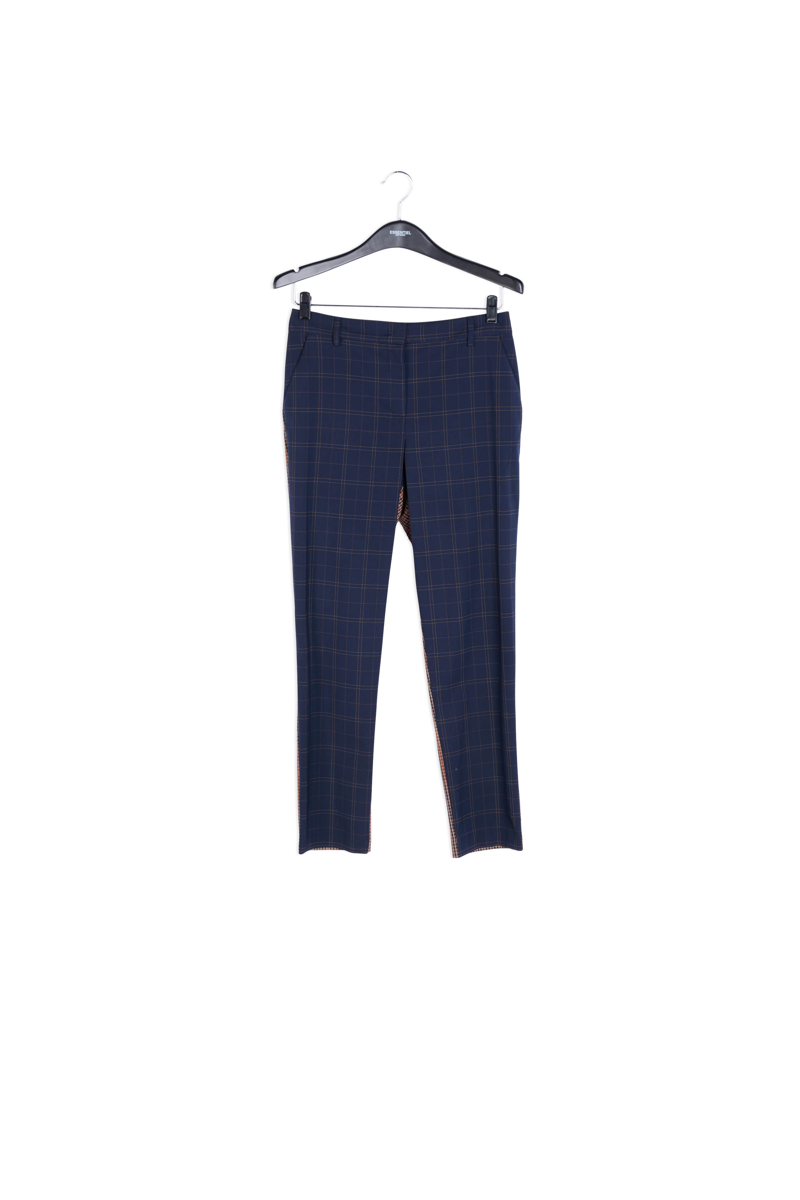 Geruite broek van twee stoffen RE—SSENTIEL | Essentiel second hand