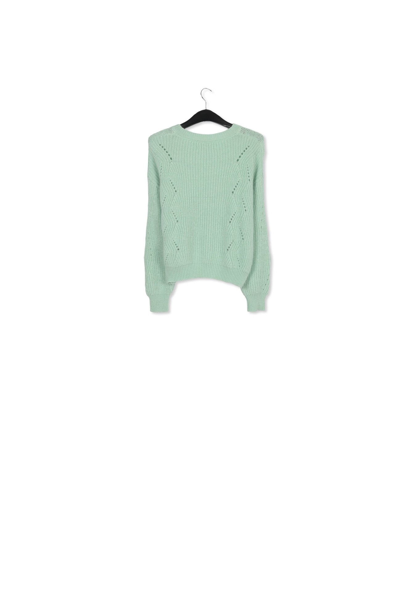 Pull côtelé vert menthe en mélange de mohair RE—SSENTIEL | Essentiel second hand