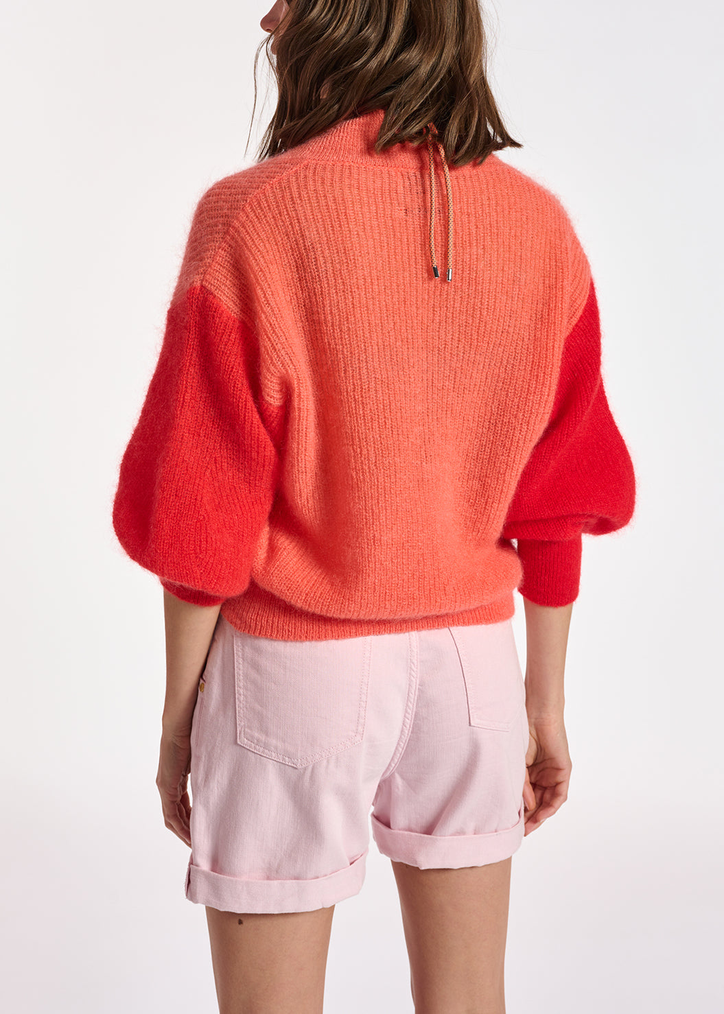 Pull en V orange en mélange de mohair RE—SSENTIEL | Essentiel second hand