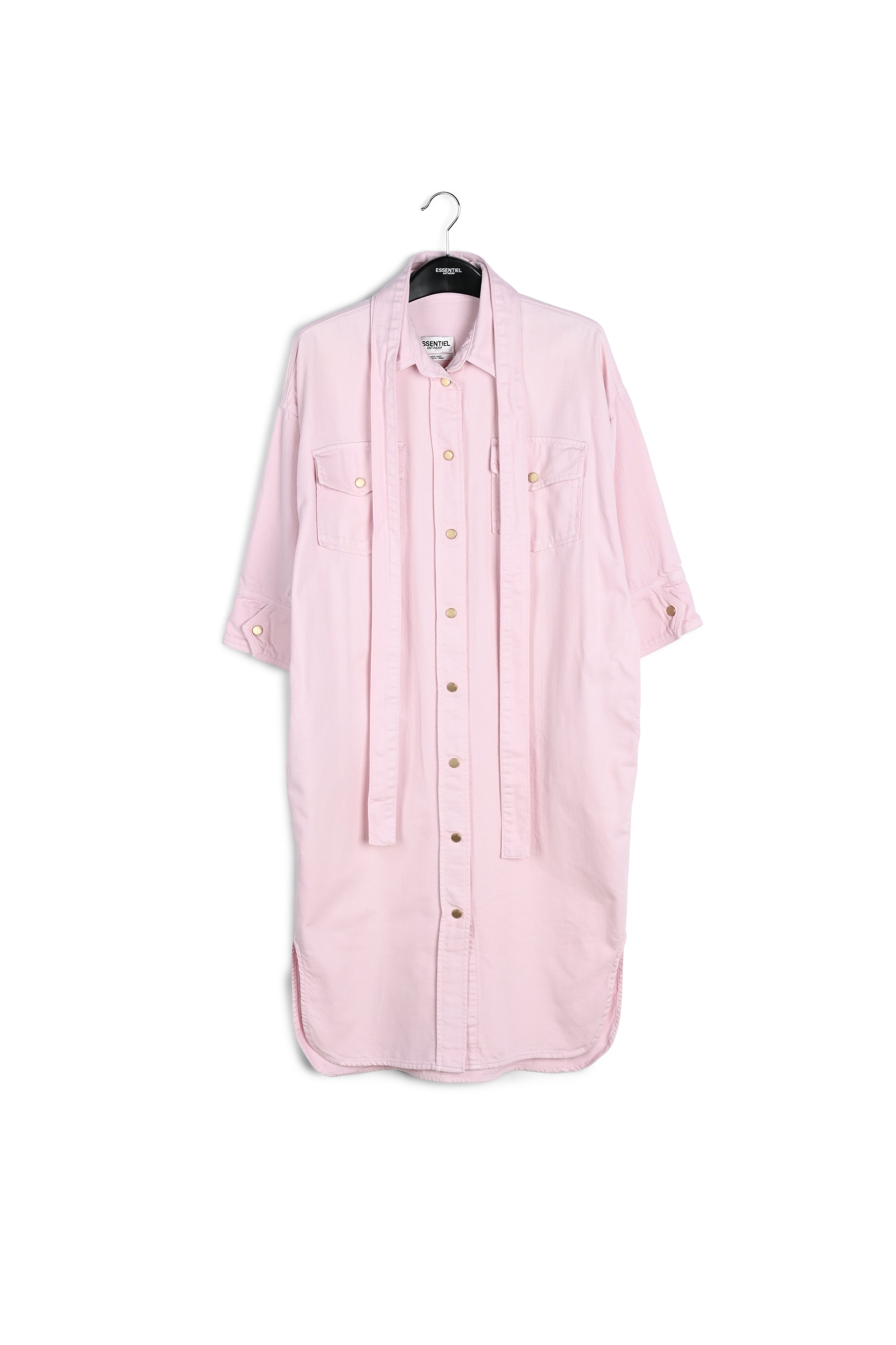 Light pink denim shirt dress RE—SSENTIEL | Essentiel second hand