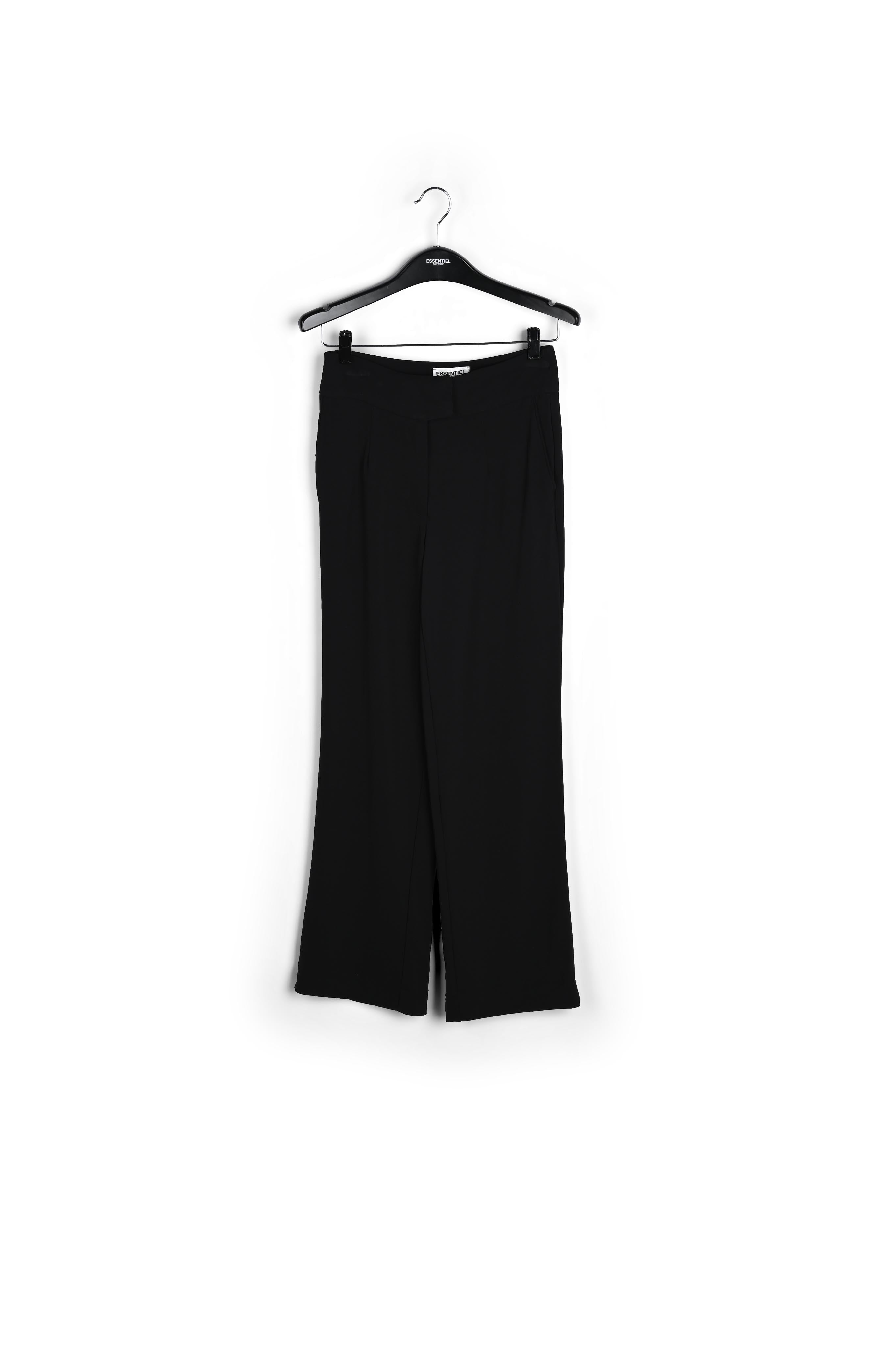 Pantalon droit noir en viscose-satin RE—SSENTIEL | Essentiel second hand