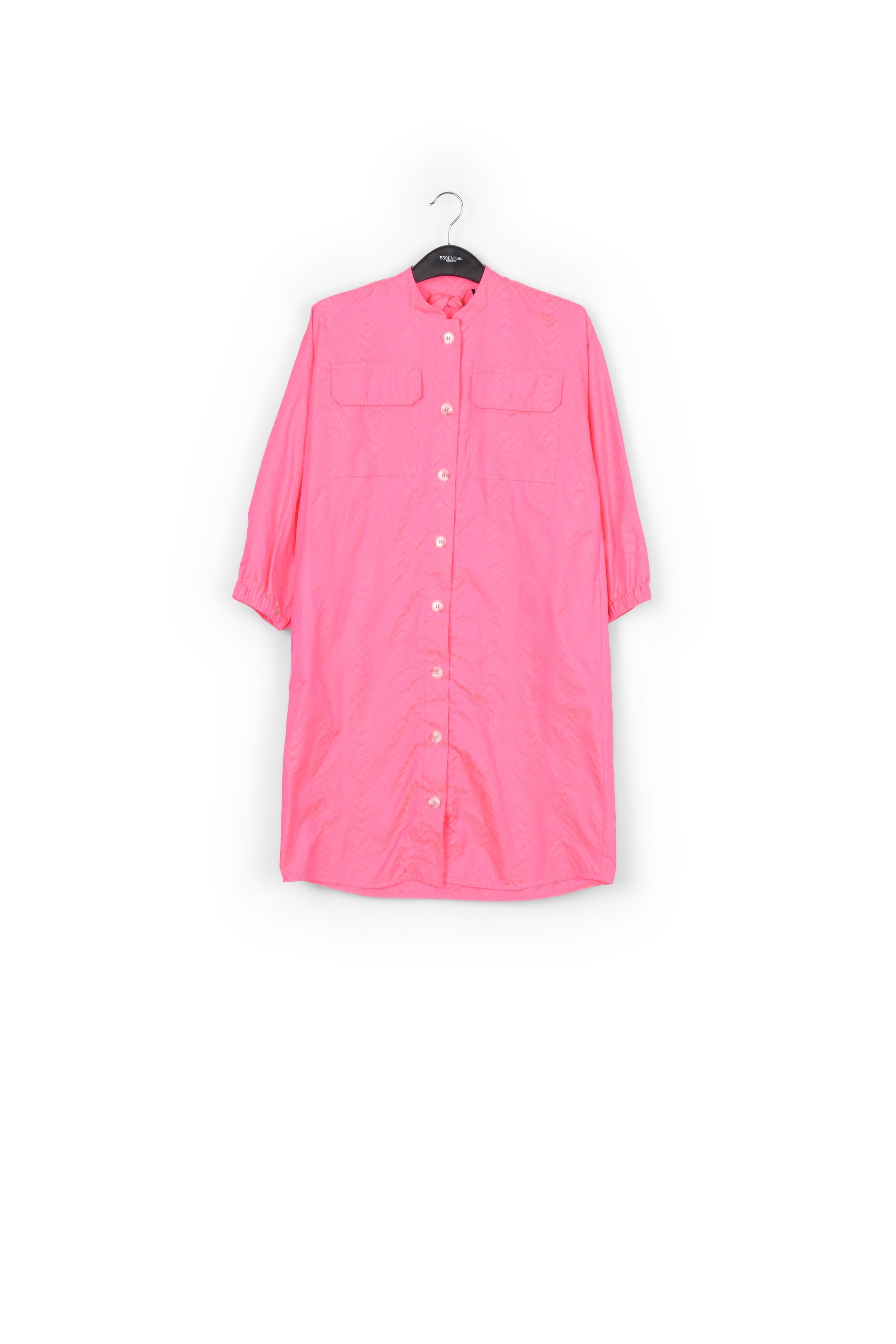 Neon pink jacquard shirt dress RE—SSENTIEL | Essentiel second hand