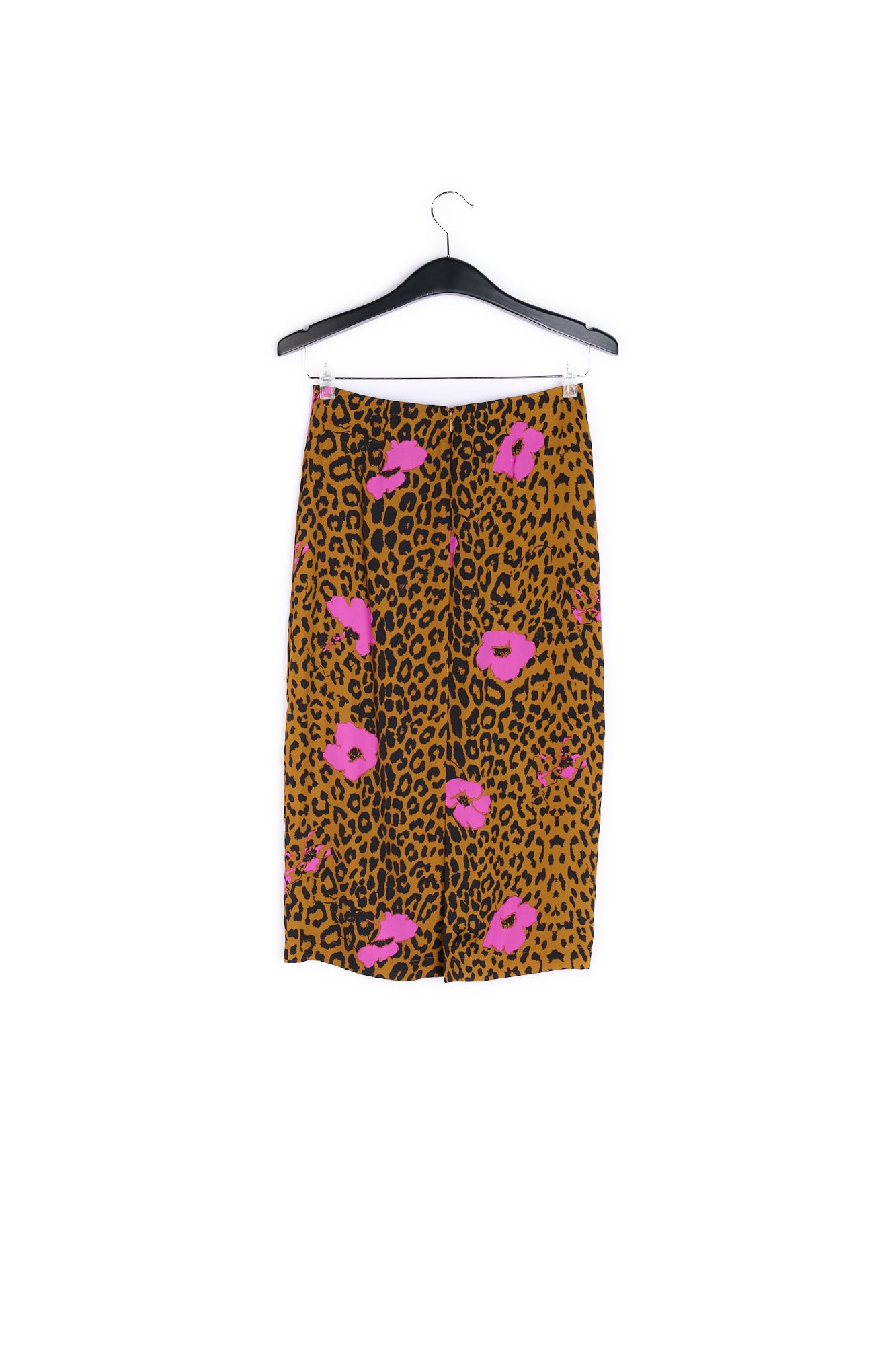 Leopard print and pink floral midi pencil skirt RE—SSENTIEL | Essentiel second hand