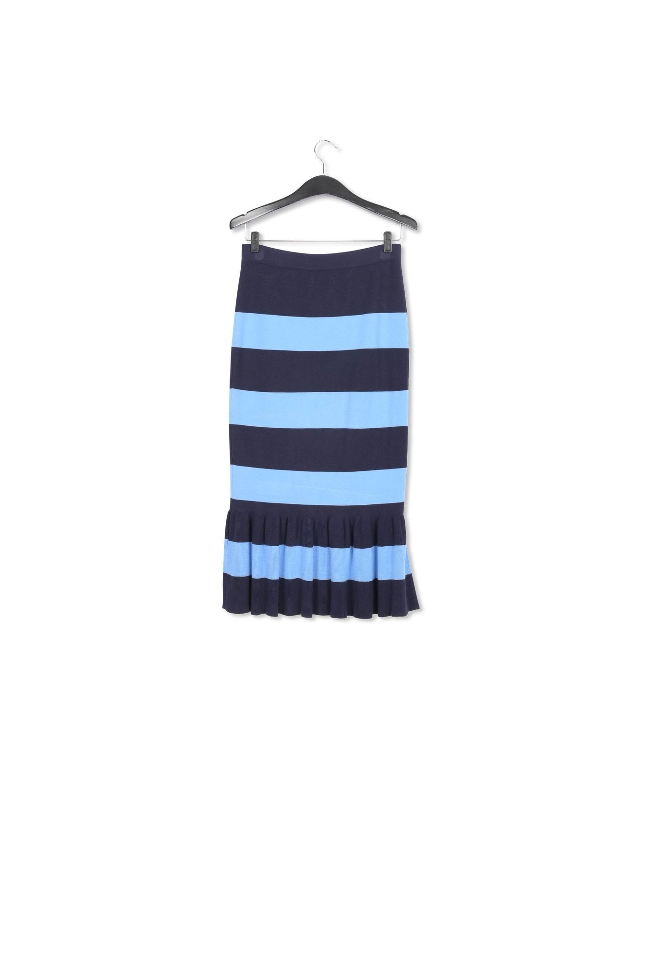 Blue and navy blue striped knit skirt RE—SSENTIEL | Essentiel second hand