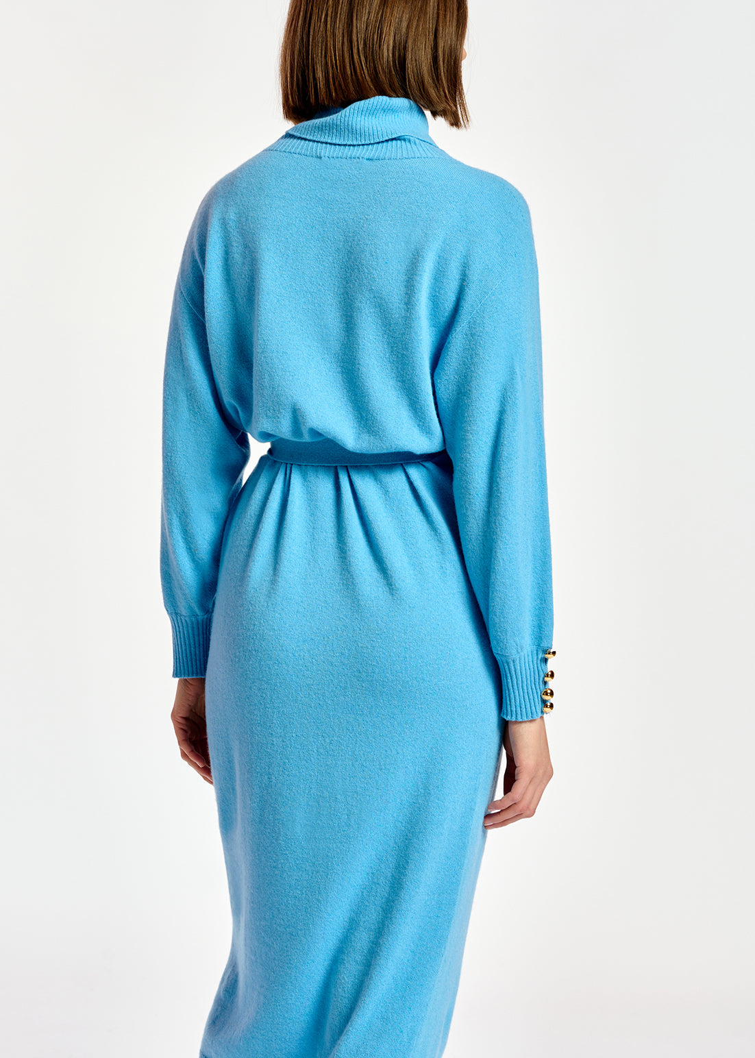 Blue turtleneck knit dress RE—SSENTIEL | Essentiel second hand