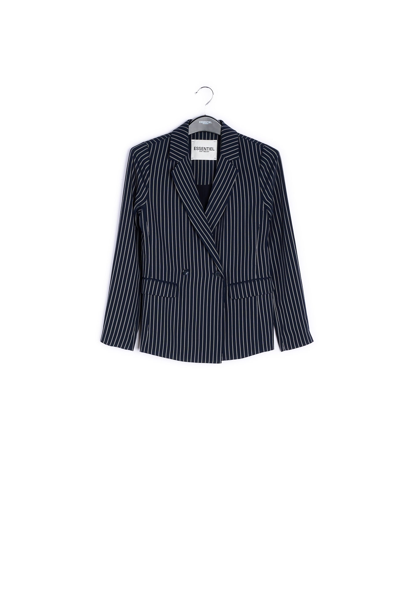 Dark blue cardigan with off-white pinstripes RE—SSENTIEL | Essentiel second hand