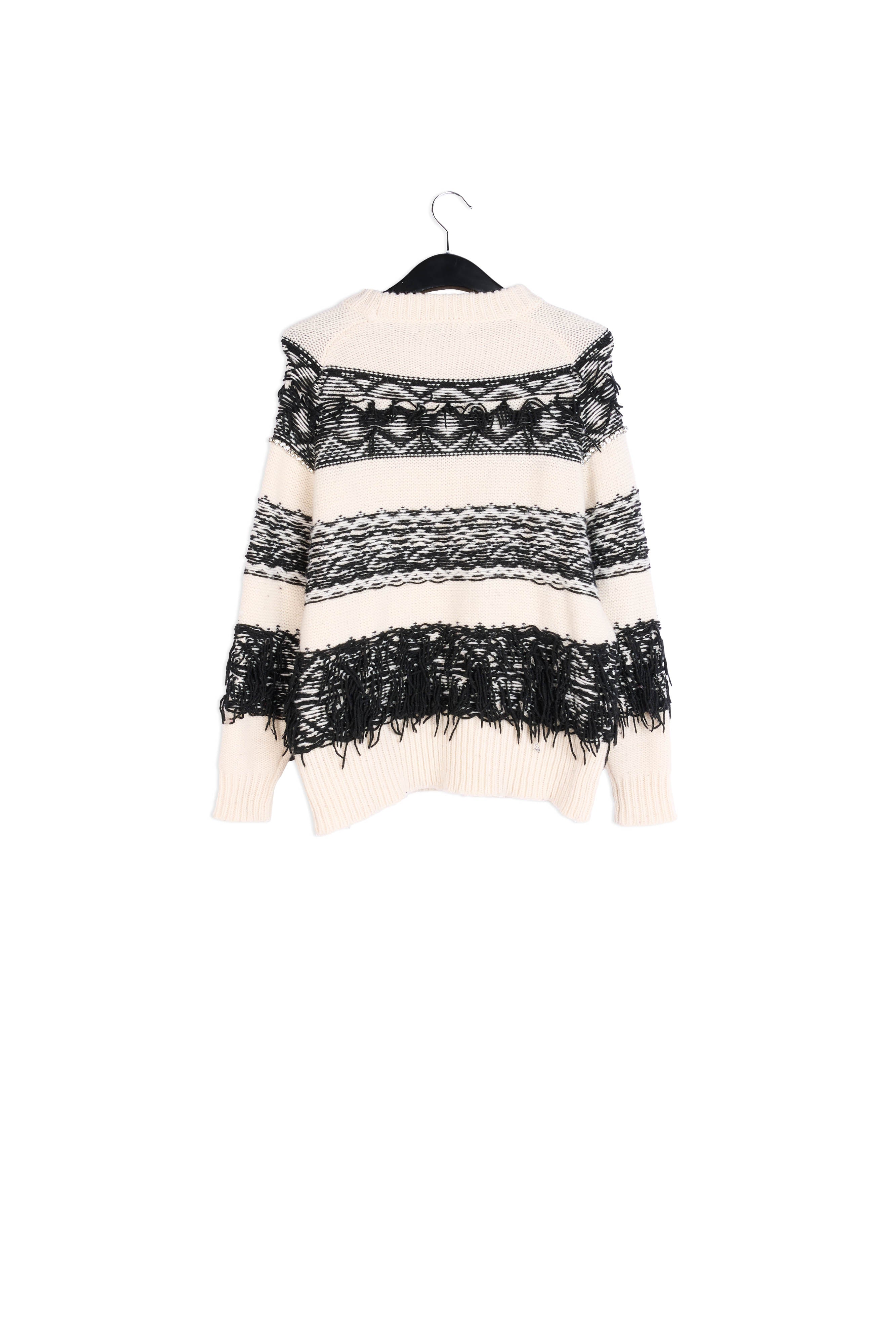 Grey, black and white inside-out sweater RE—SSENTIEL | Essentiel second hand