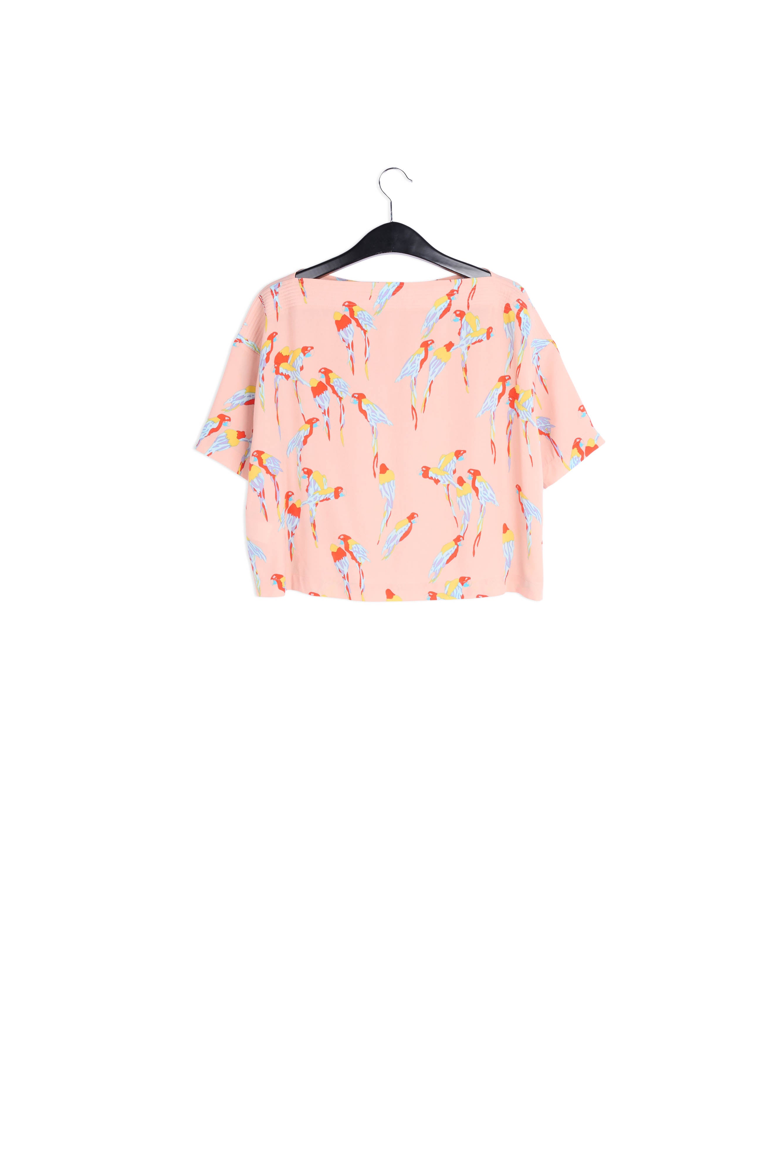 Pink print boatneck top RE—SSENTIEL | Essentiel second hand