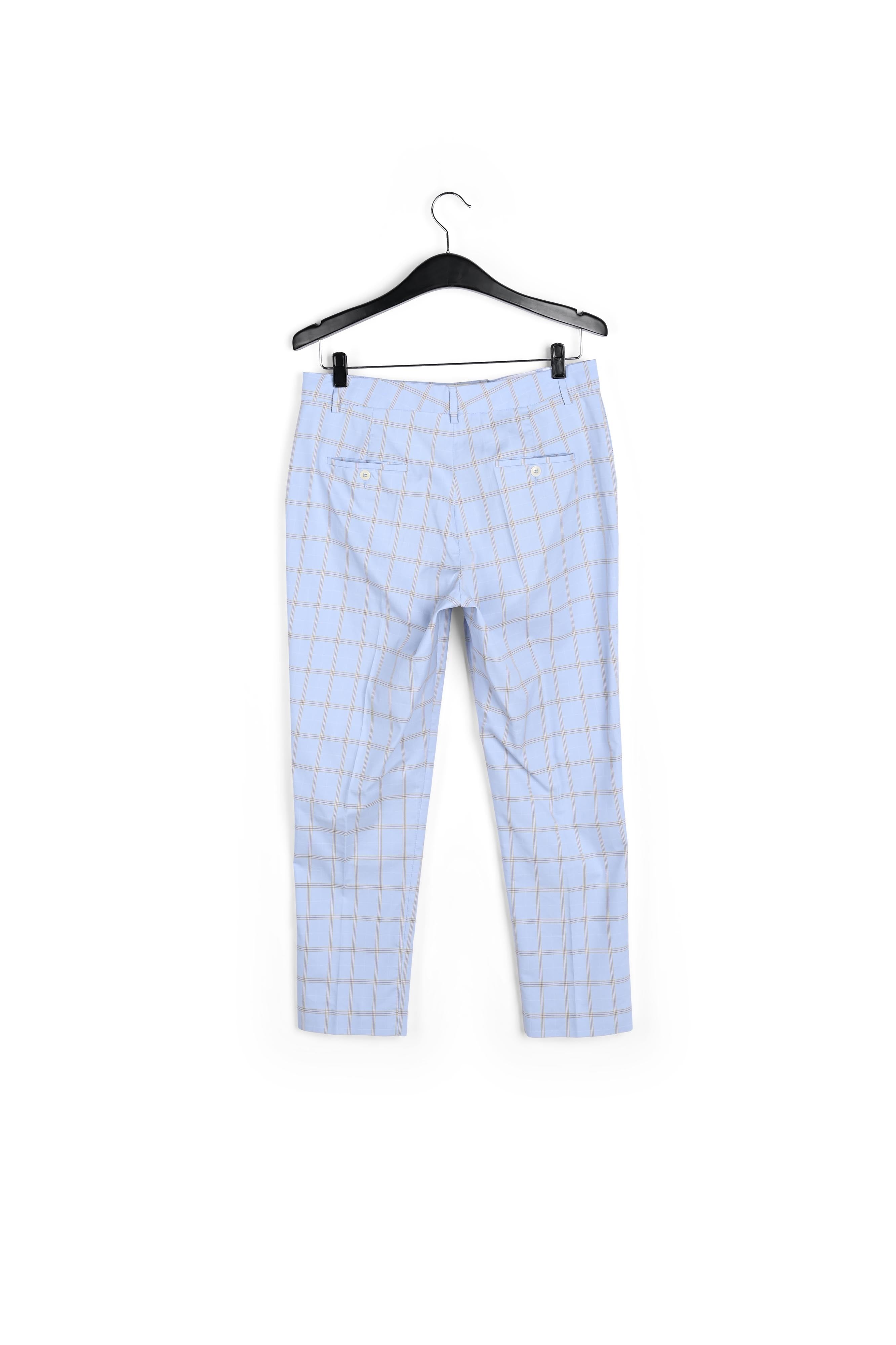 Light blue plaid tailored trousers RE—SSENTIEL | Essentiel second hand